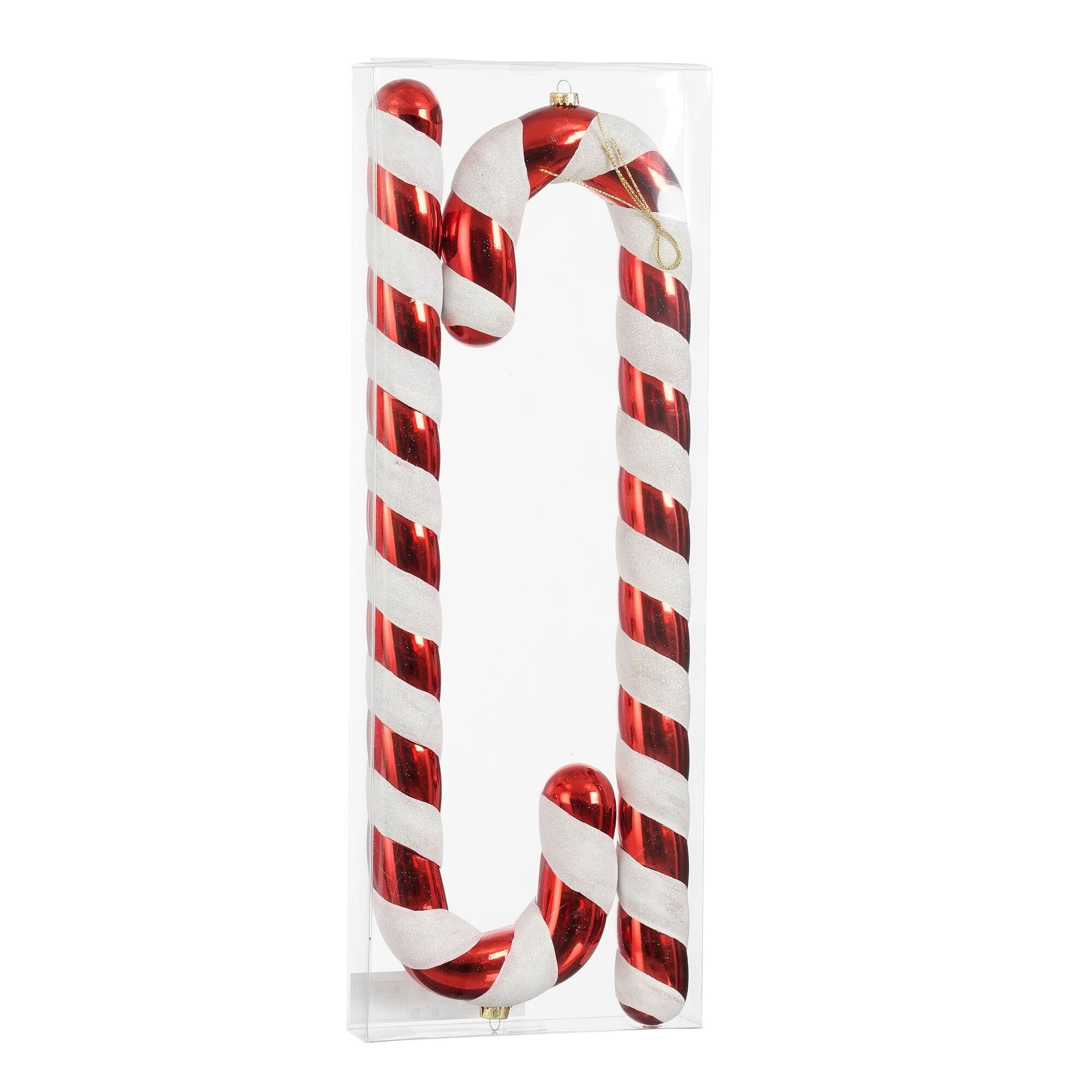 Ornament zuurstok rood 2 stuks