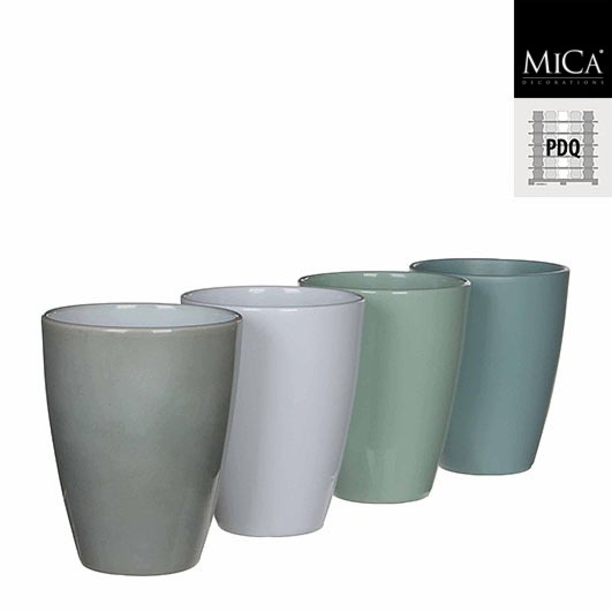 Tusca pot rond wit groen mint groen 4 assorti pdq