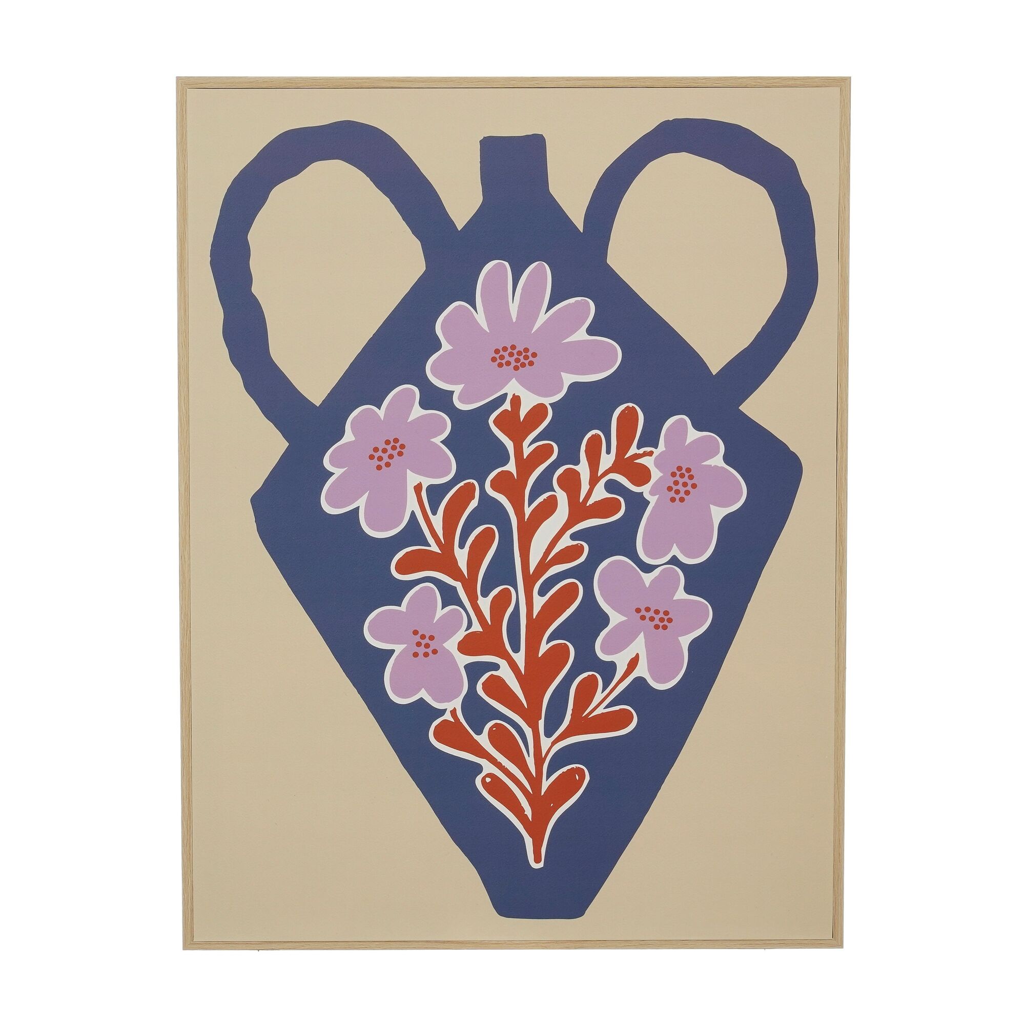 Muurdecoratie vaas l.bruin FSC Mix