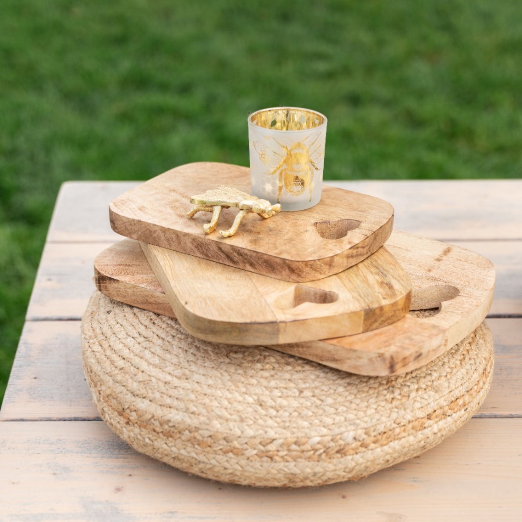 snijplank hart mango hout