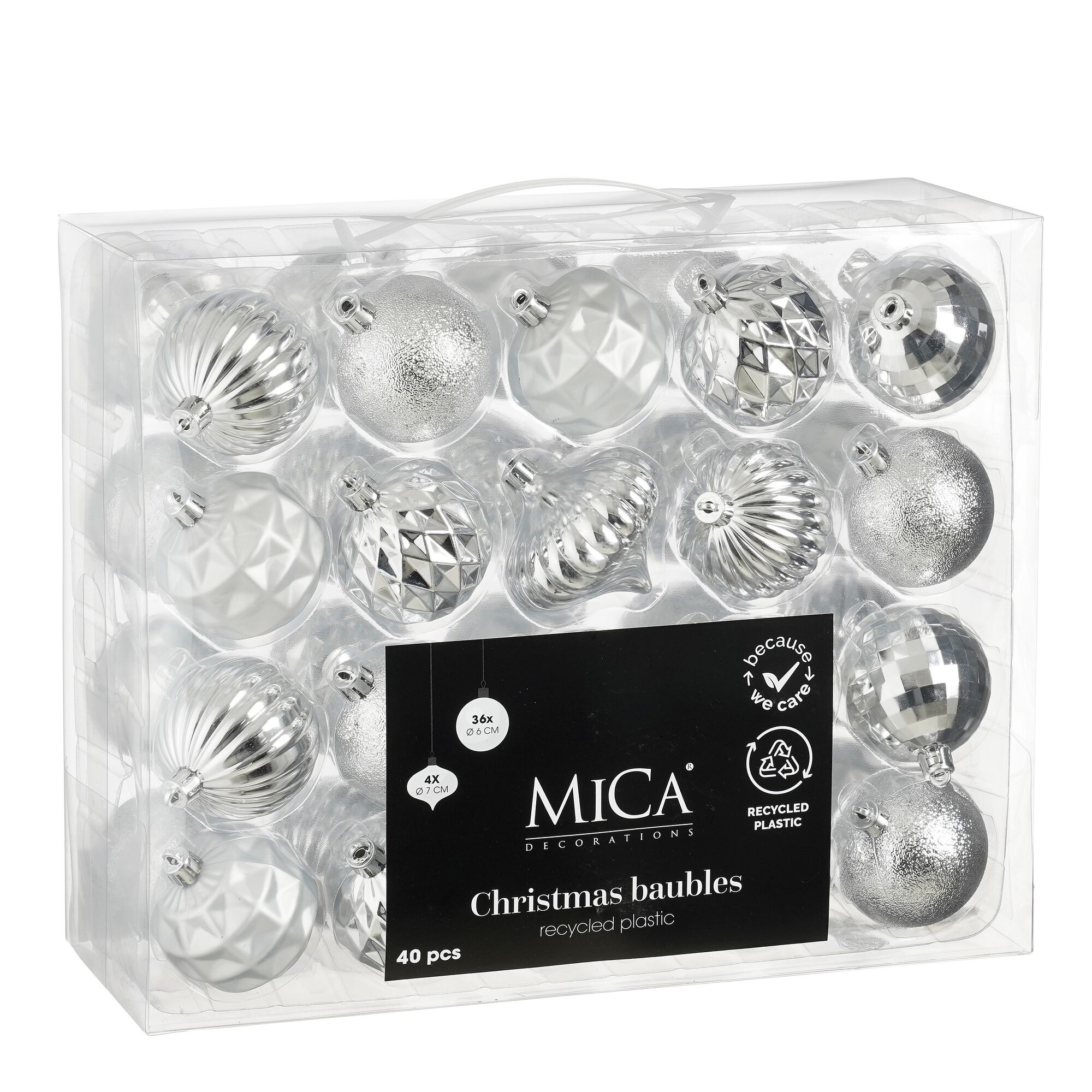 Bal onbreekbaar zilver 40 stuks