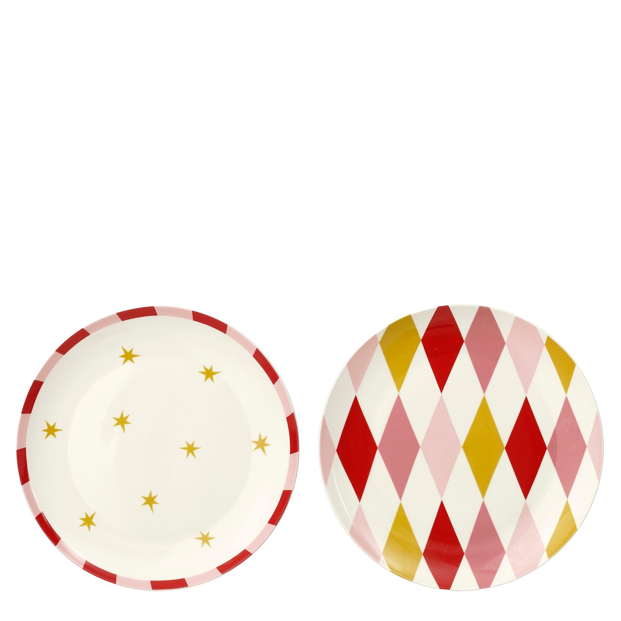 Lissy dinerbord oker rood 2 assorti