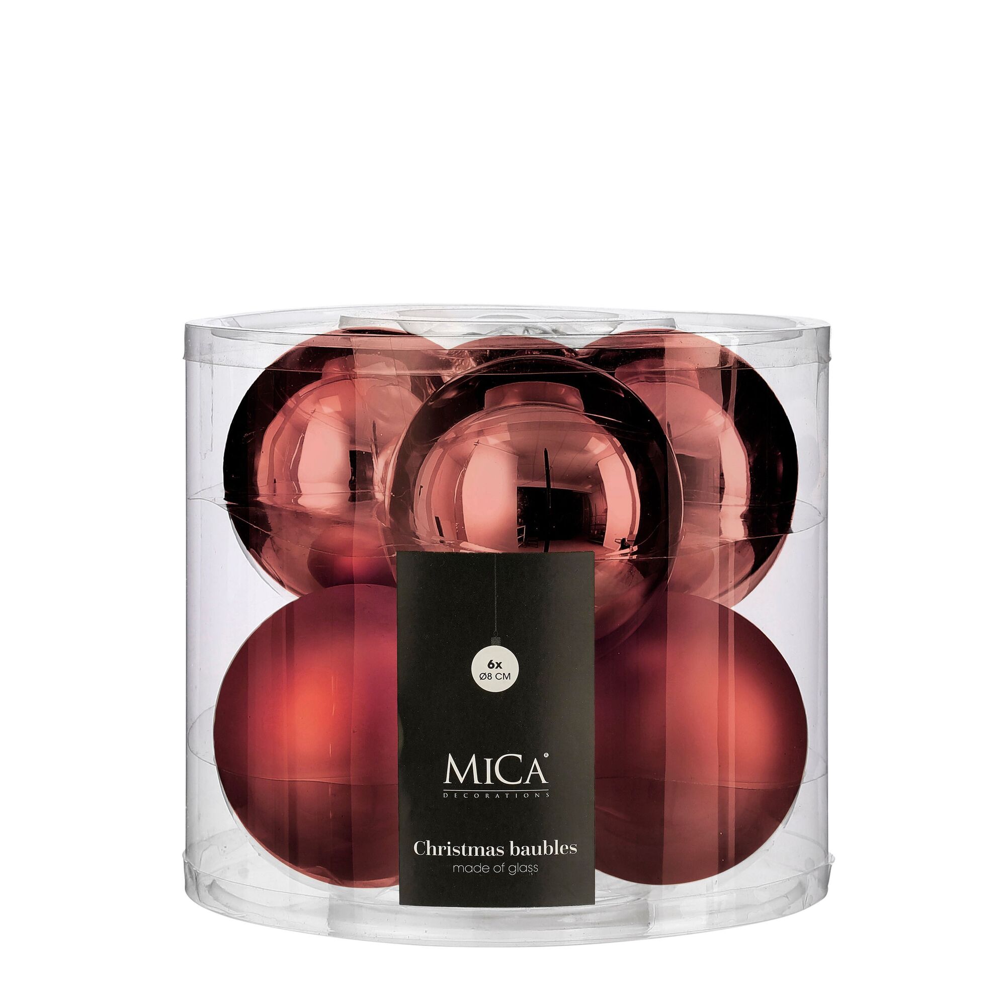 Bal glas d.rood 6 stuks