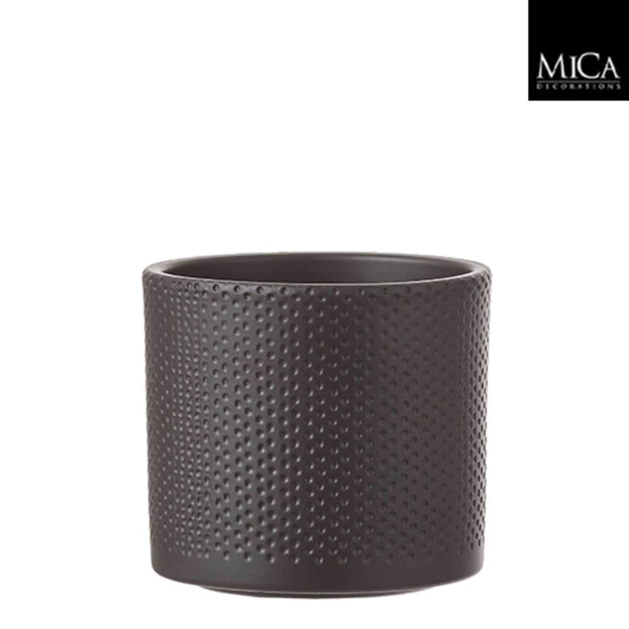 Era pot rond zwart mat relief
