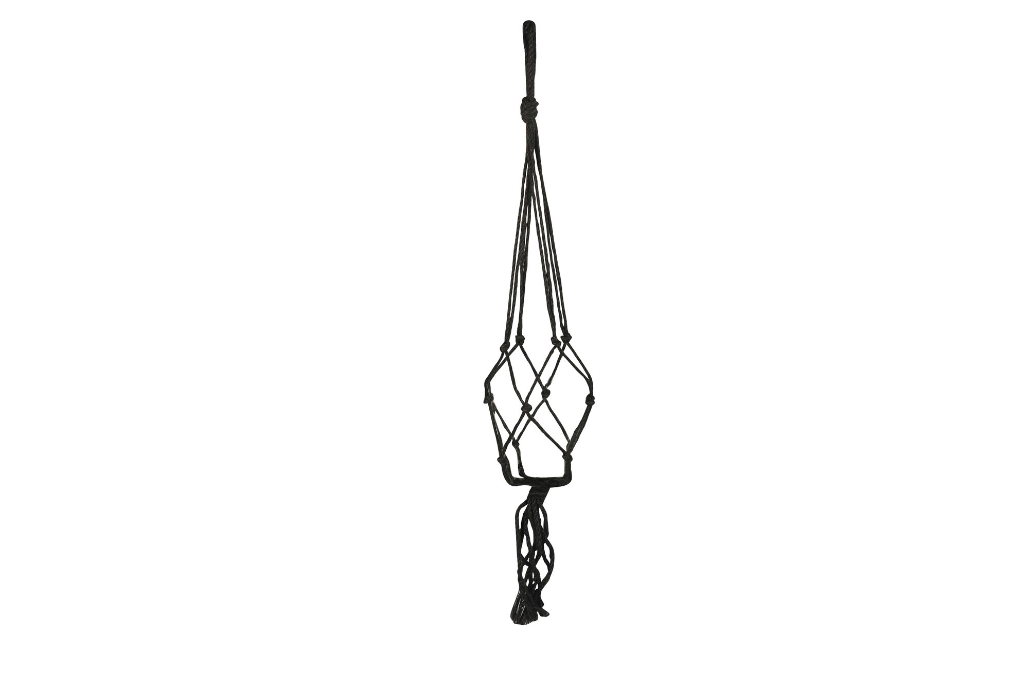 Bloempothanger Macrame zwart