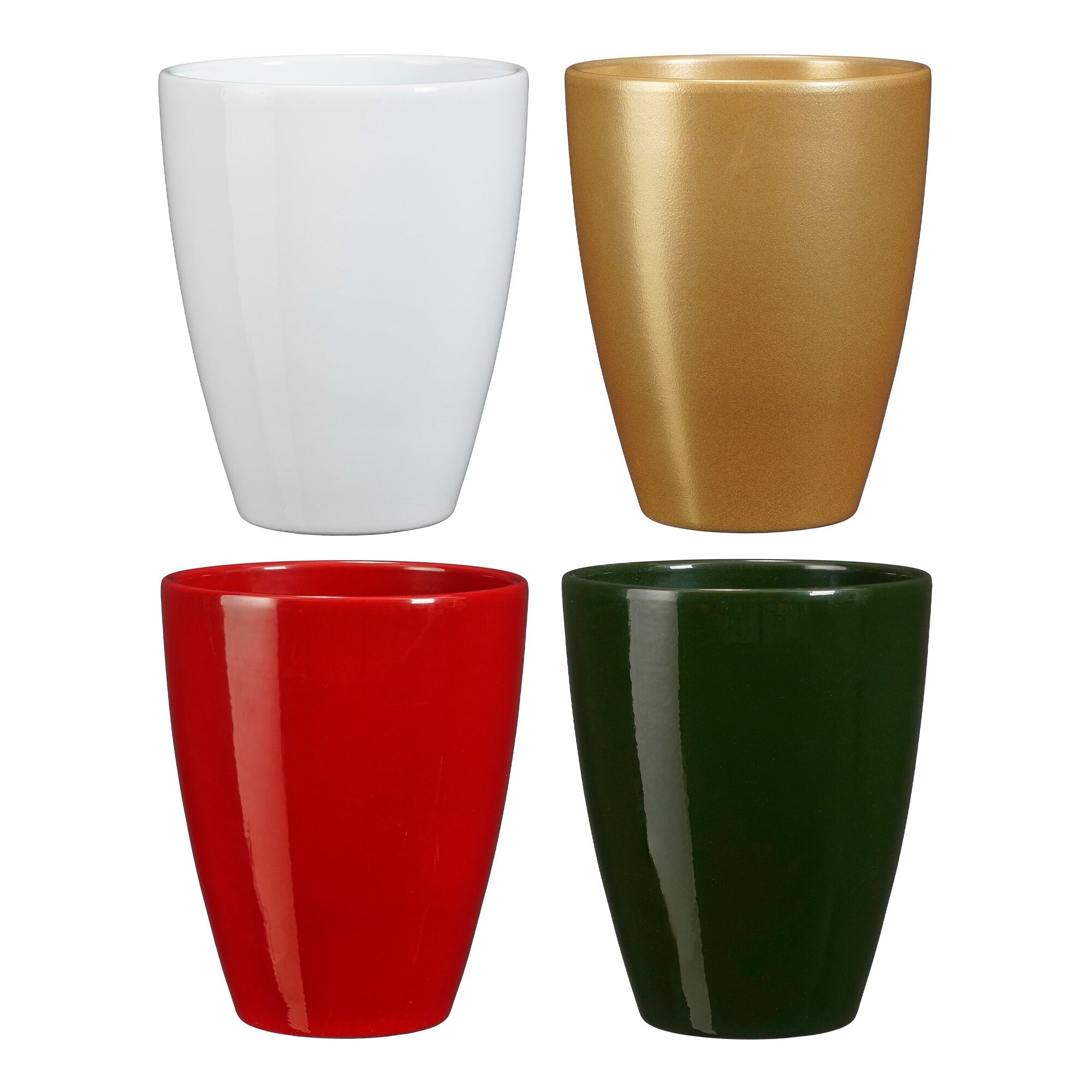 Tusca pot rond wit rood goud d.groen