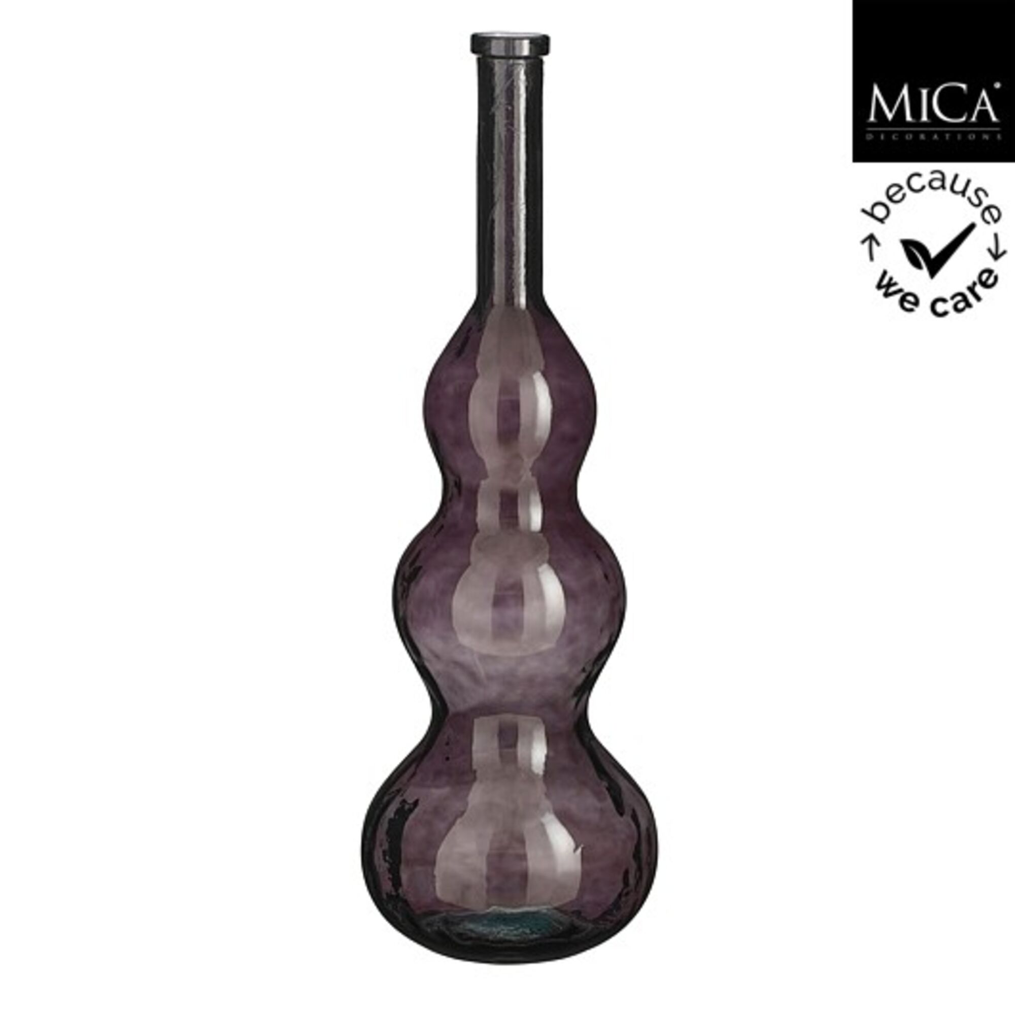 Benito vaas recycled glas d.bruin