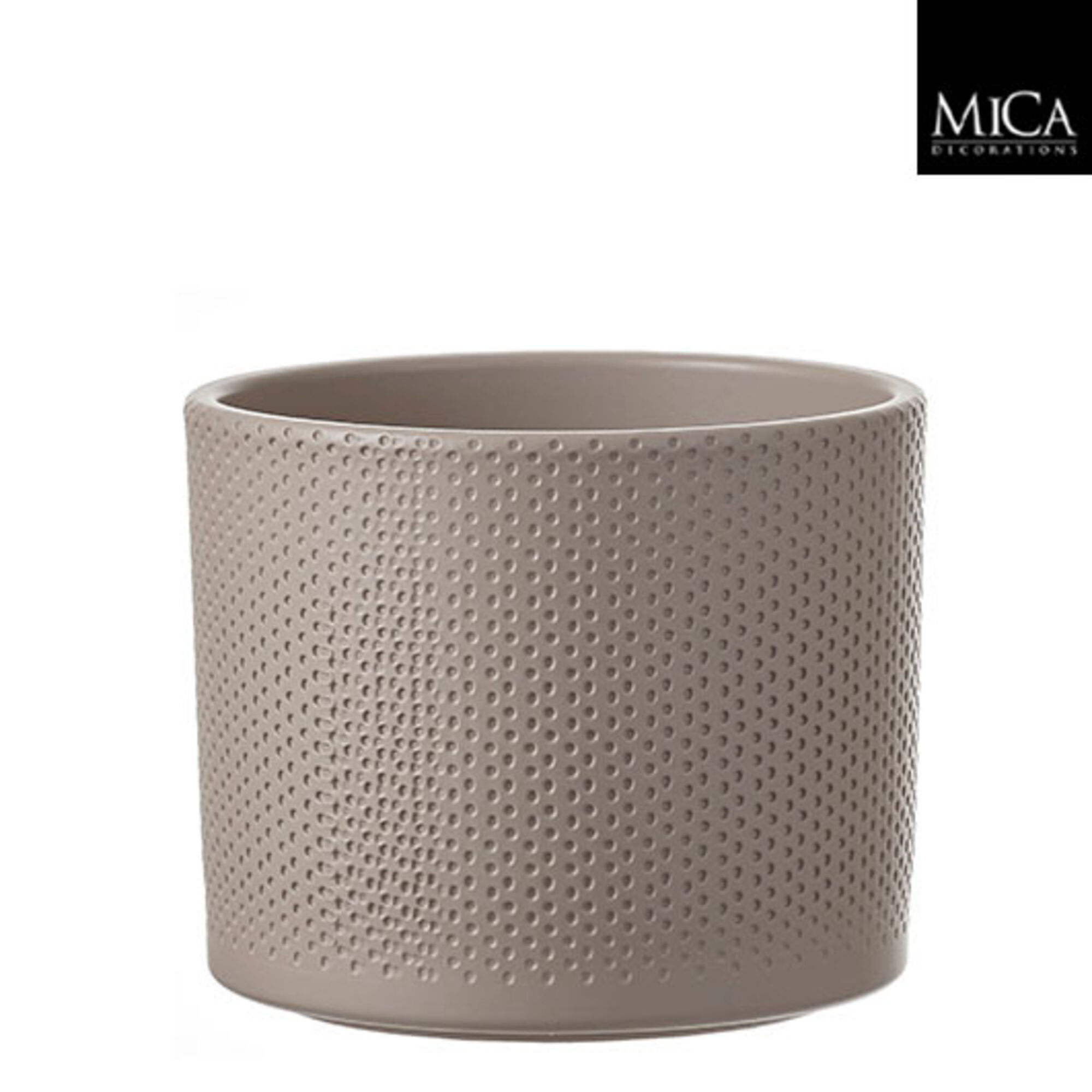 Era pot rond taupe relief