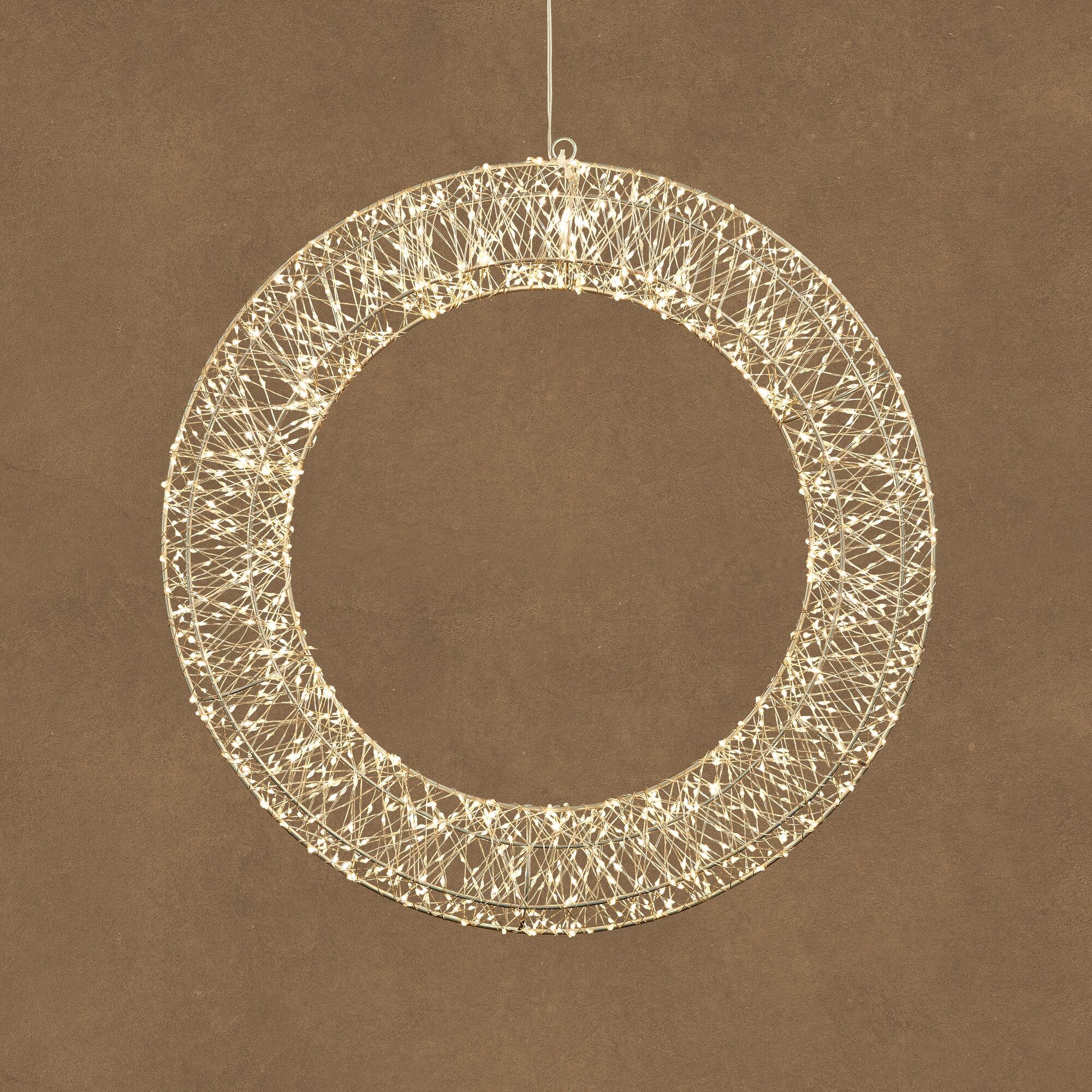 Krans zilver warm wit 1440 led adapter included en timer