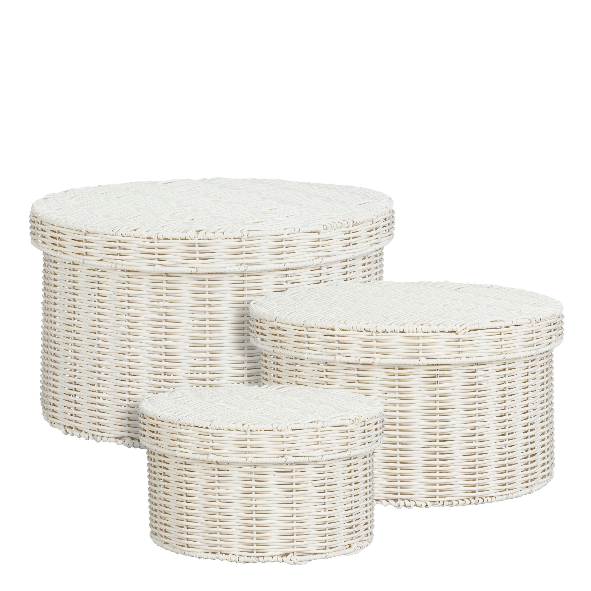 Liam opbergmand recycled polyester wit set van 3