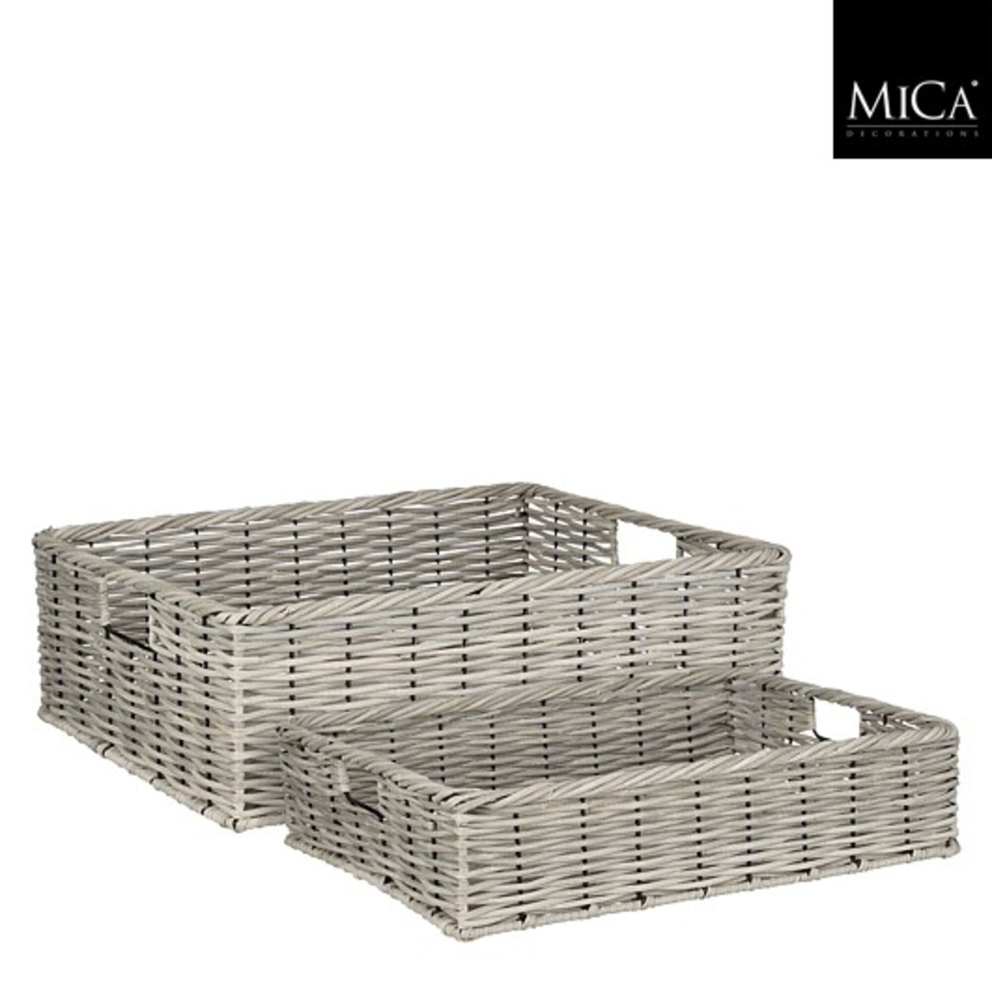 Liam opbergmand rechthoek recycled polyester grijs set van 2