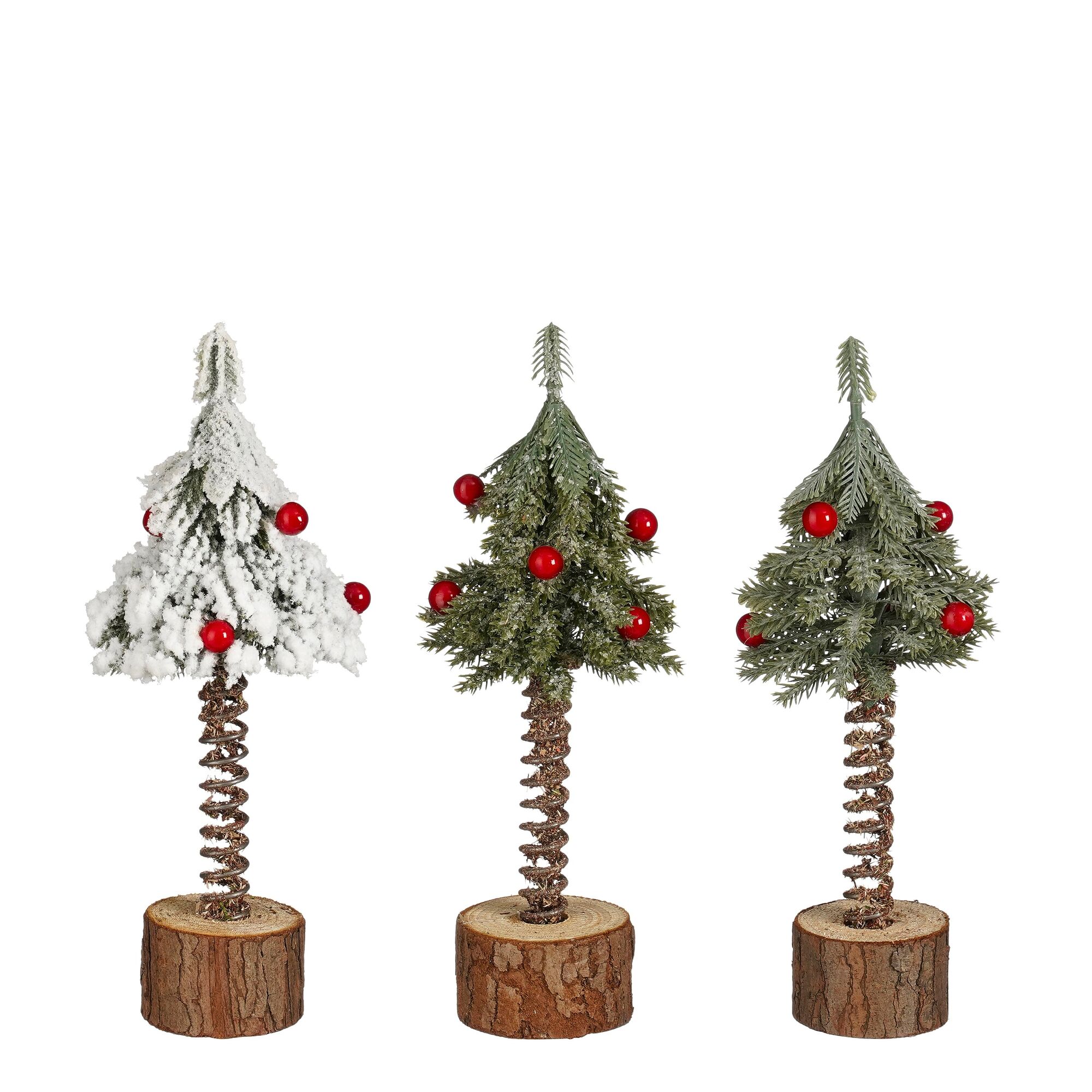 Decoratie boom groen frosted 3 assorti display