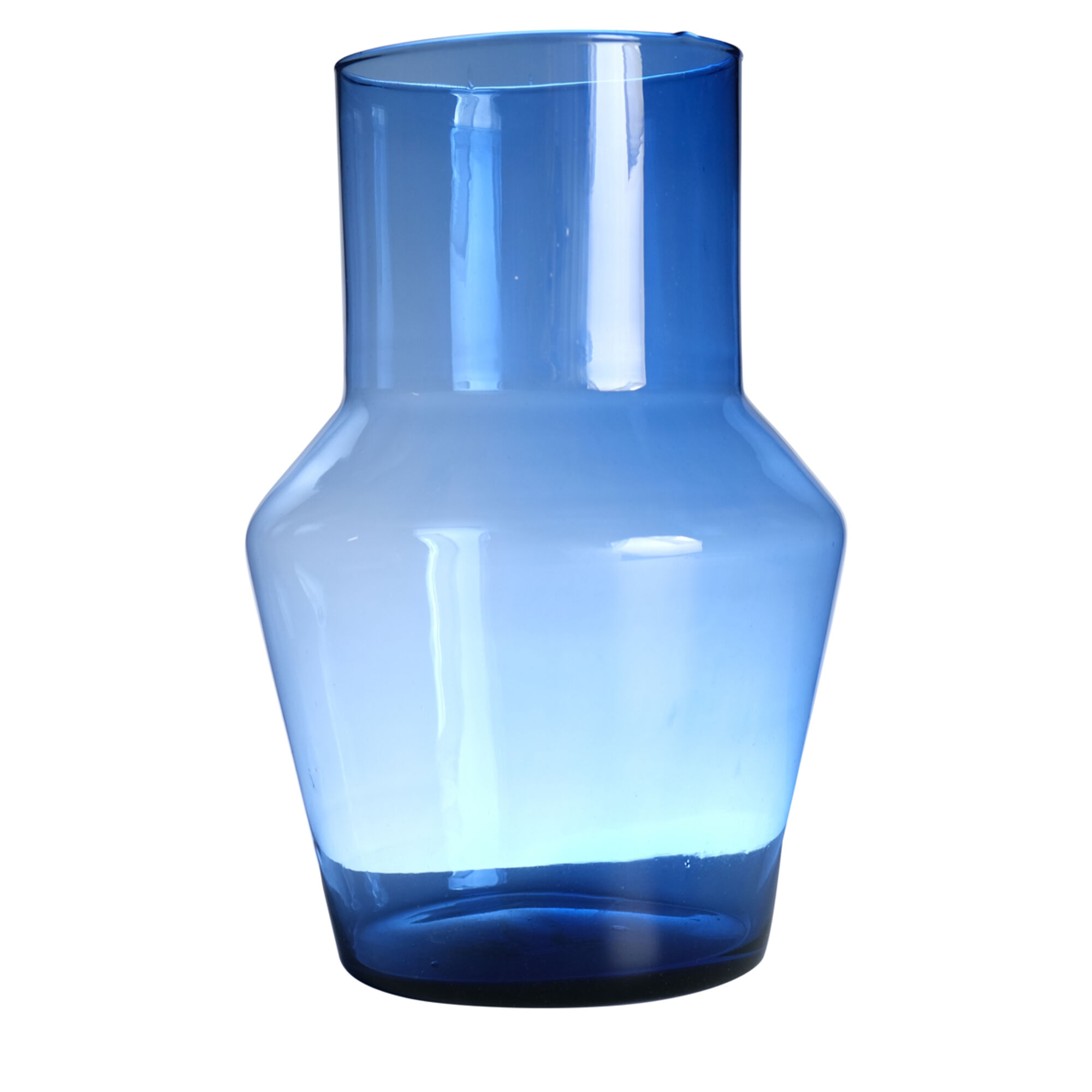 Evie mondgeblazen Recycled Vaas blauw