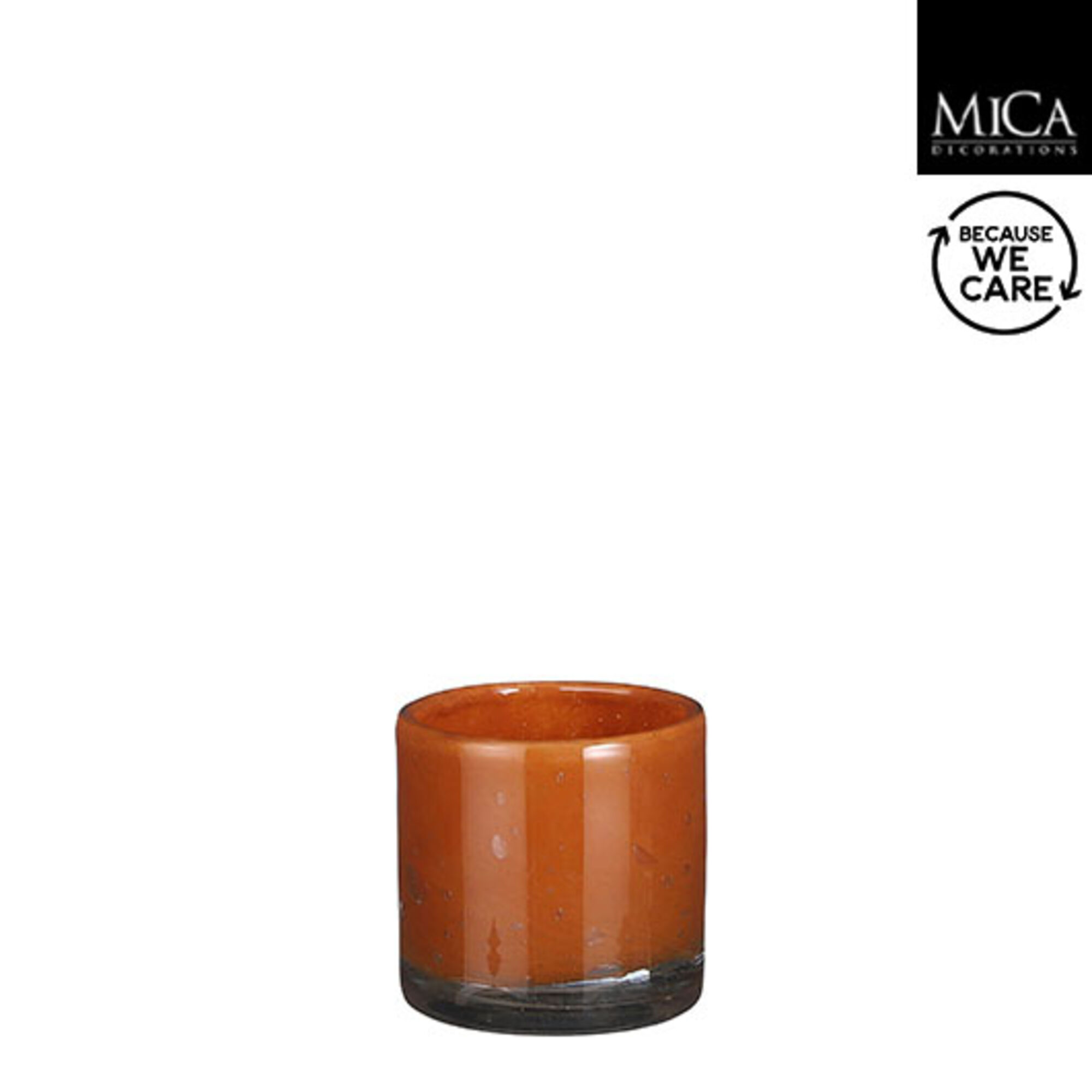 Estelle vaas cilinder recycled glas bruin