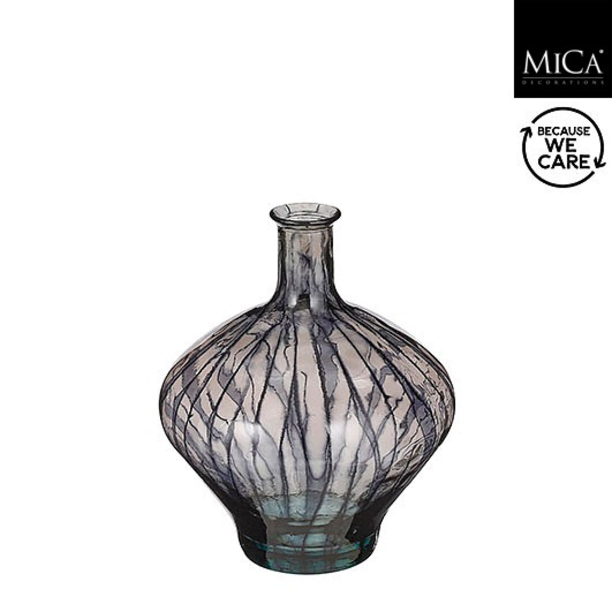 Palermo vaas recycled glas zwart