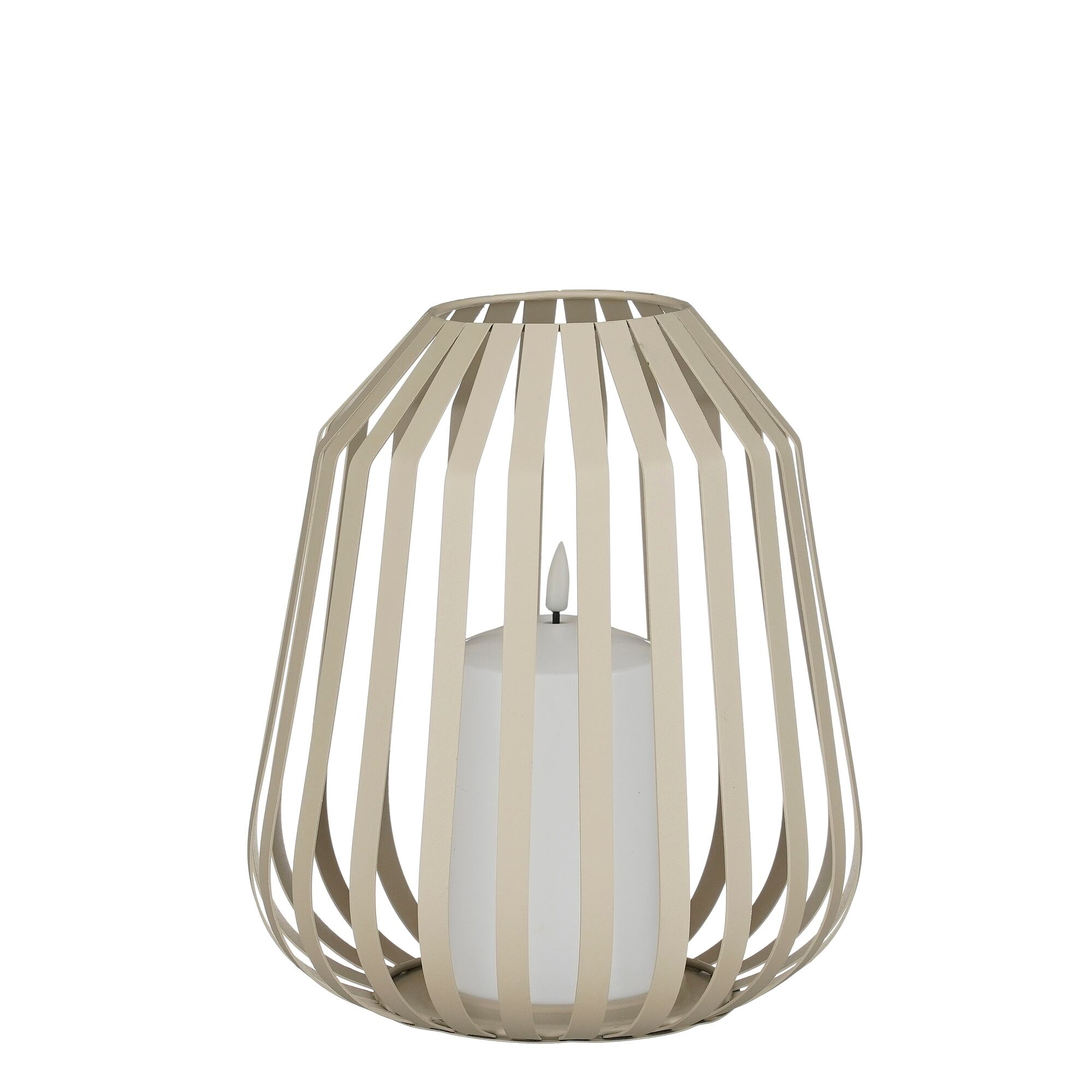 Lantaarn led beige battery operated en timer
