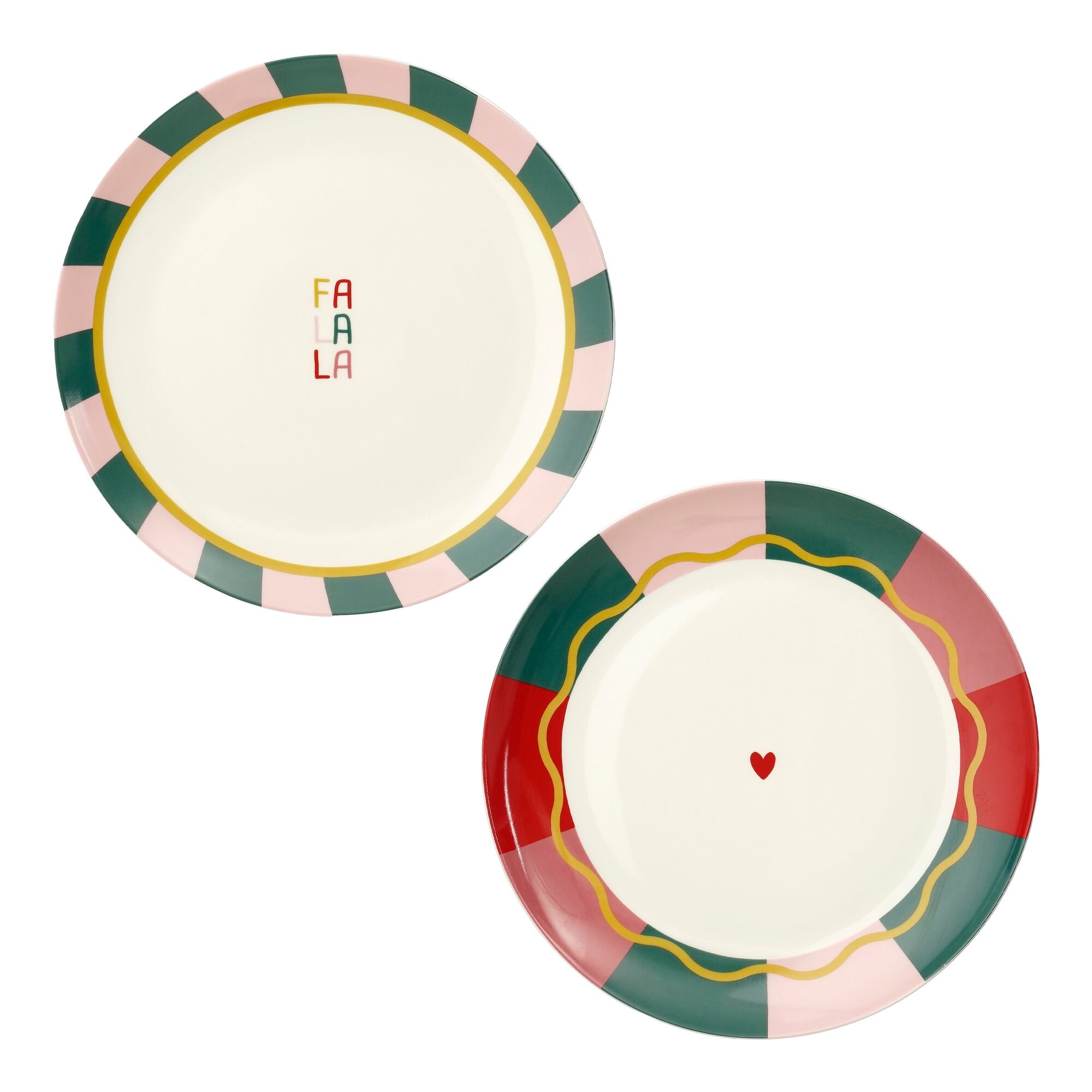Lissy dinerbord roze groen 2 assorti