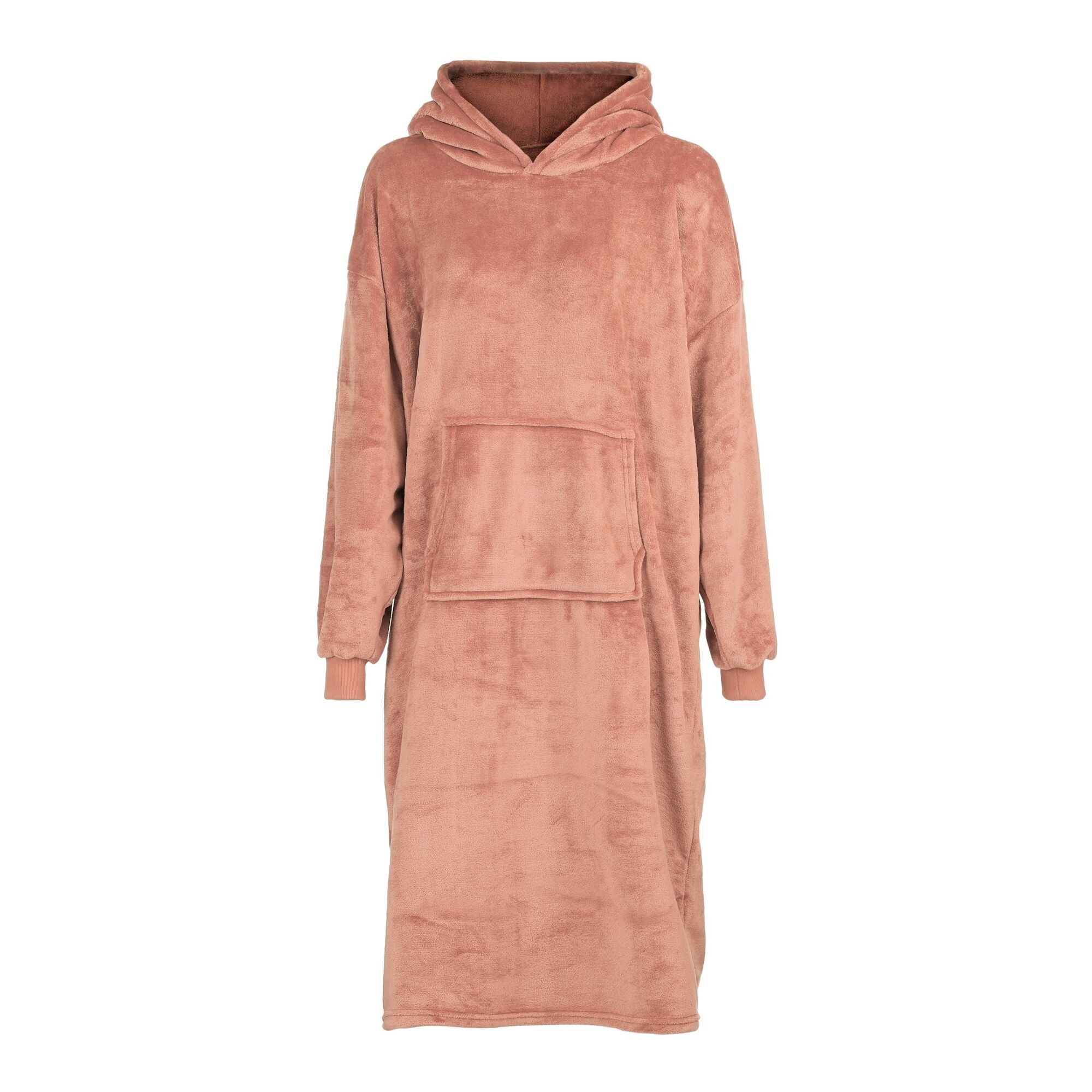 Poncho hoodie perzik