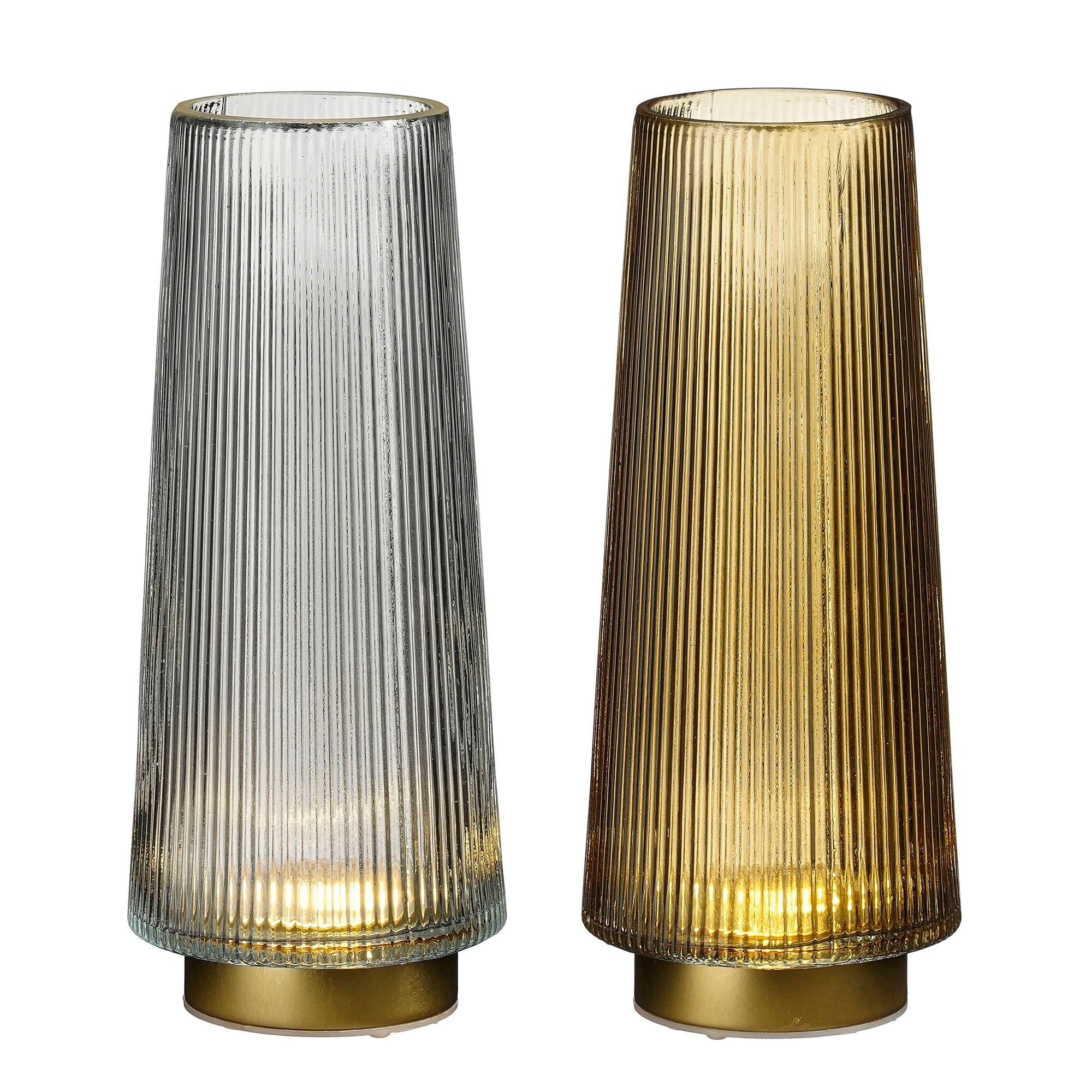 Tafellamp led bruin 2 assorti battery operated