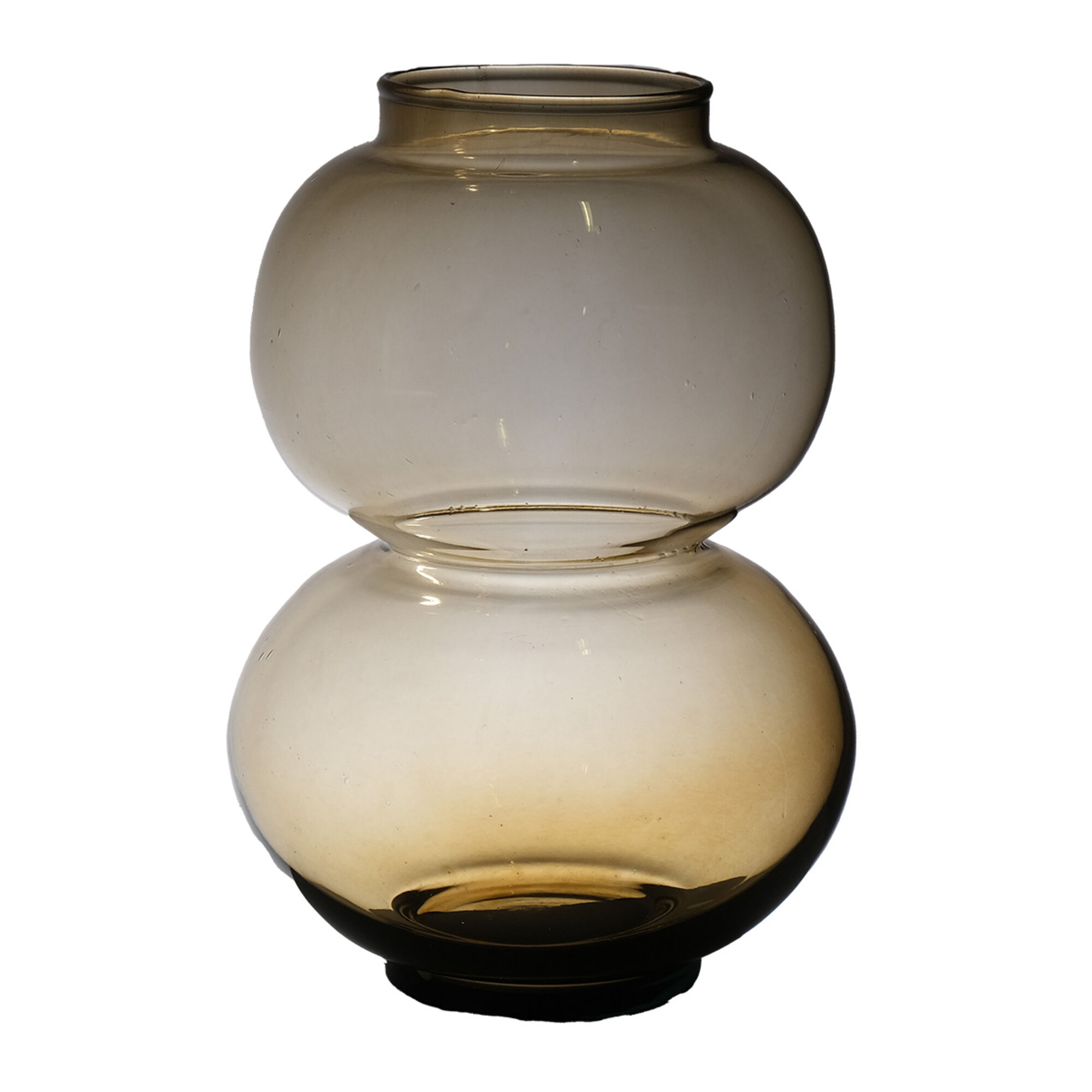 Round Duo mondgeblazen Recycled Vaas amber