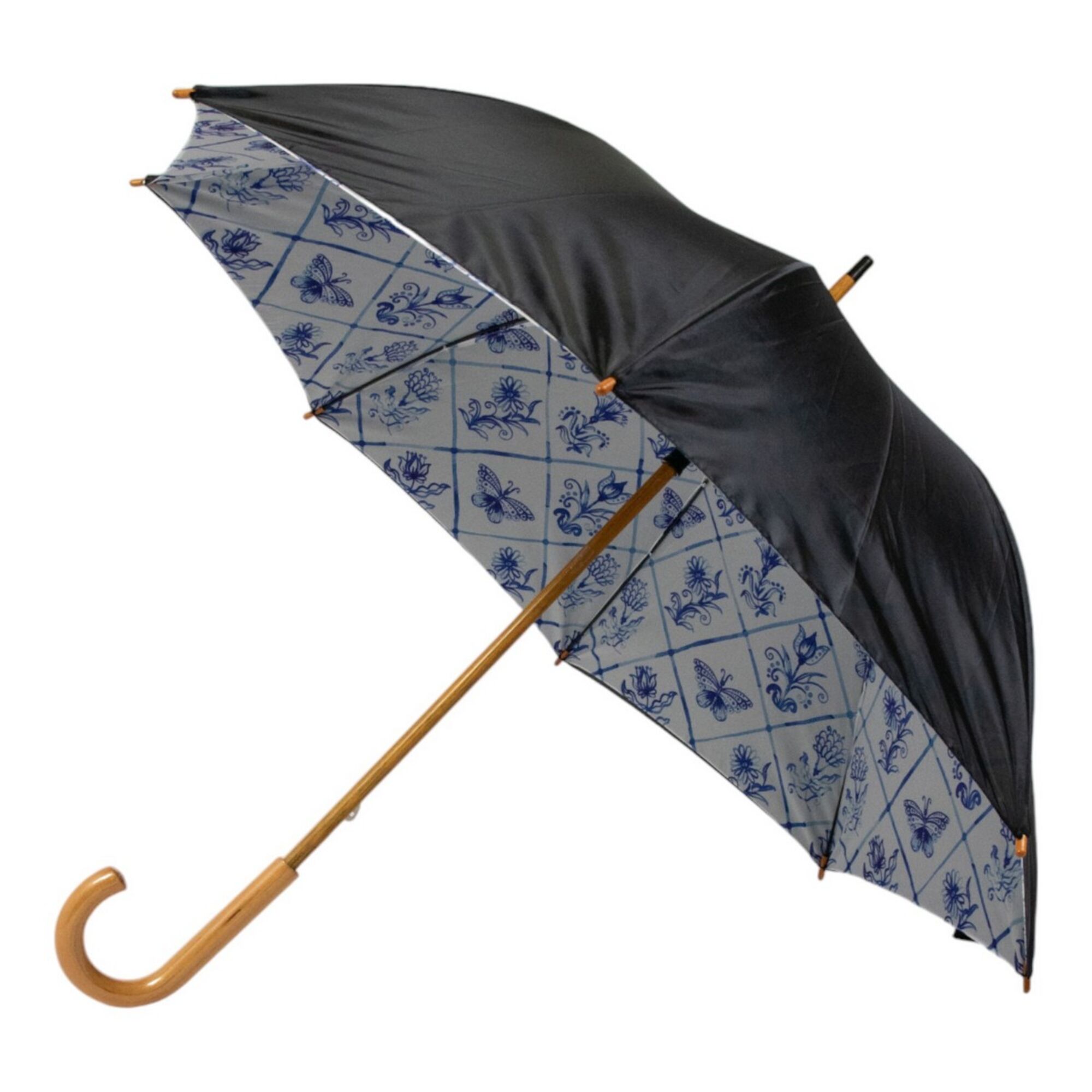 Paraplu Delfts blauw binnenprint