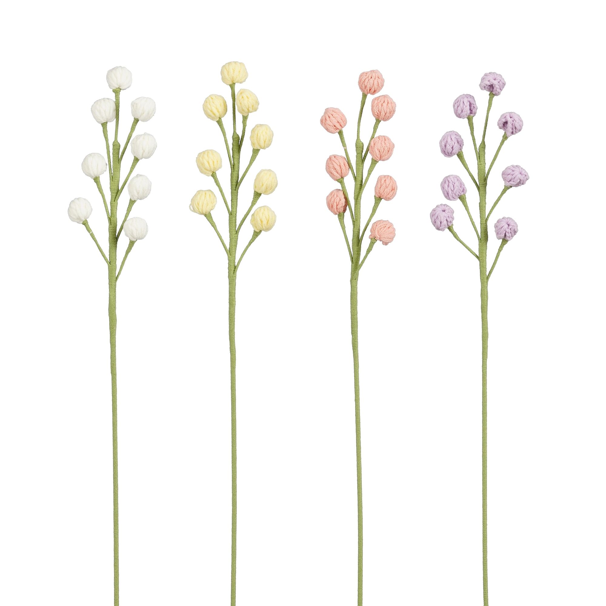 Decoratie lente bloem lila wit geel roze 4 assorti