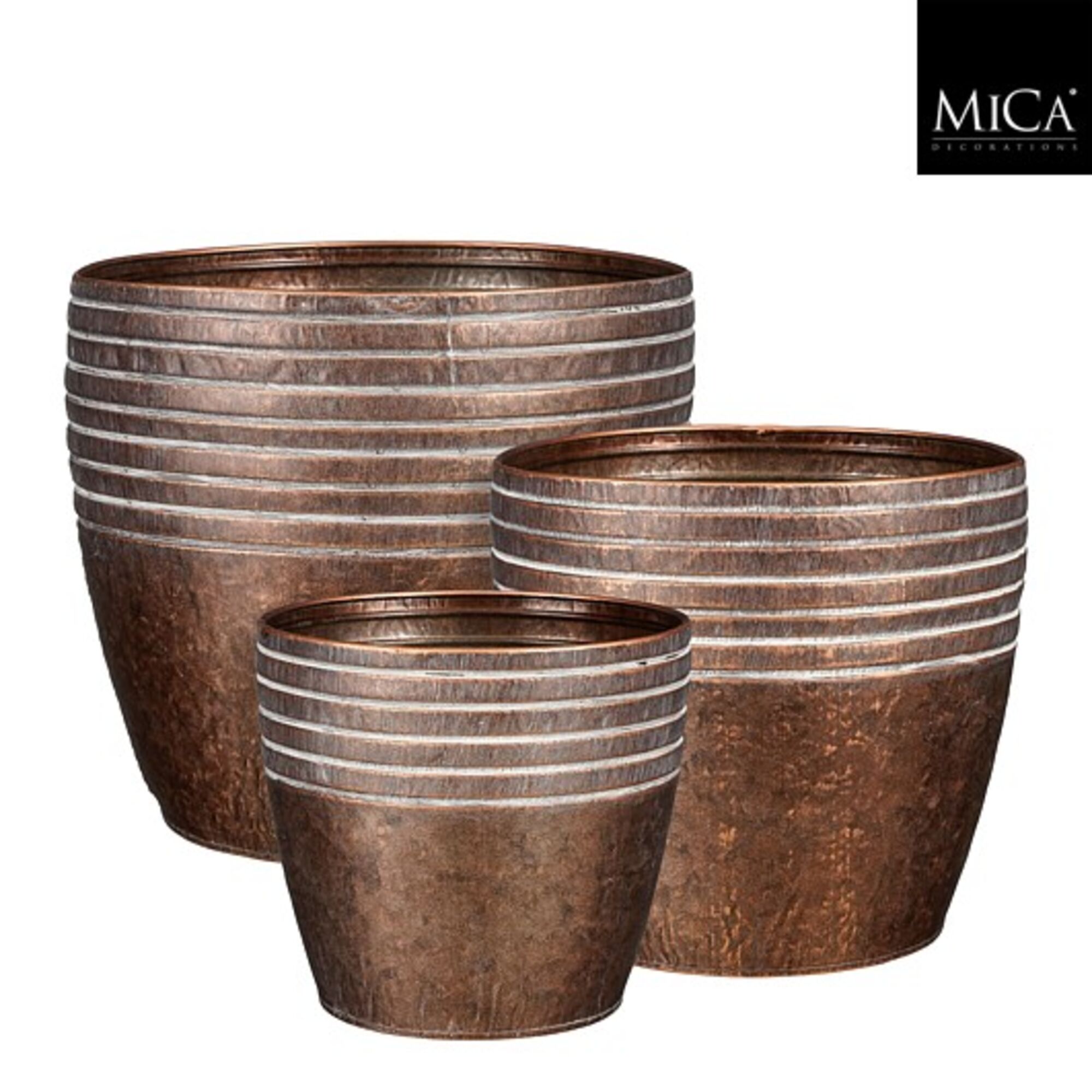 Ricardi pot rond koper set van 3