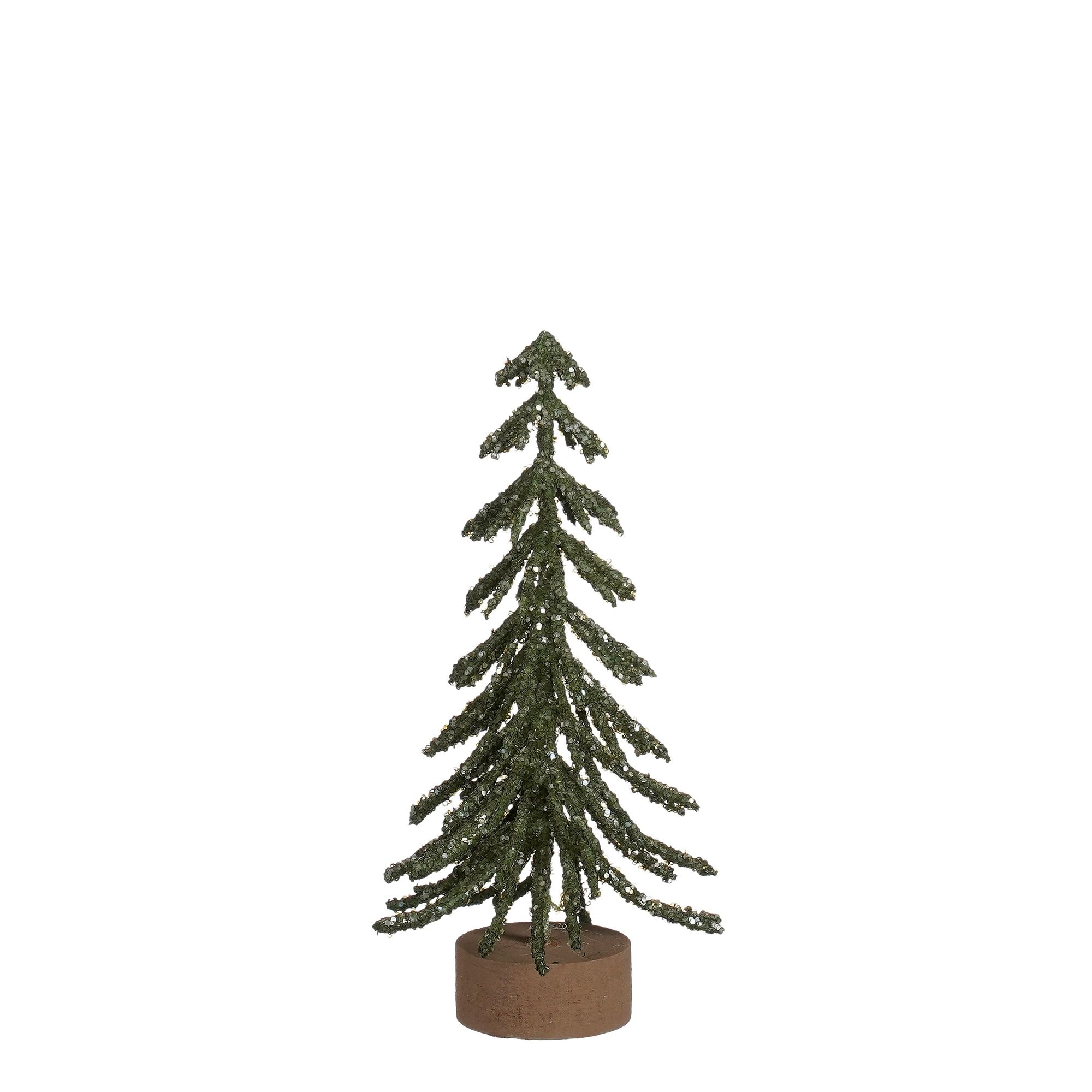 Decoratie boom groen glitter
