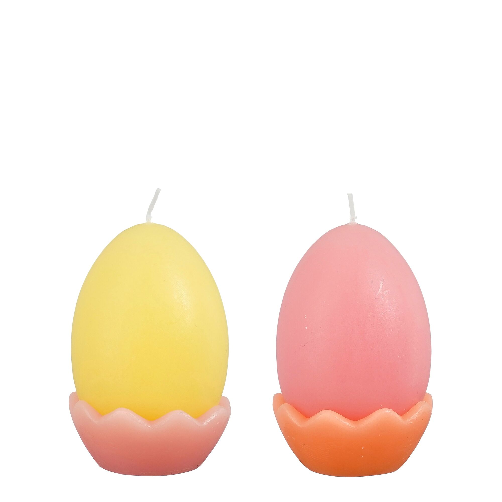Kaars ei roze geel 2 assorti