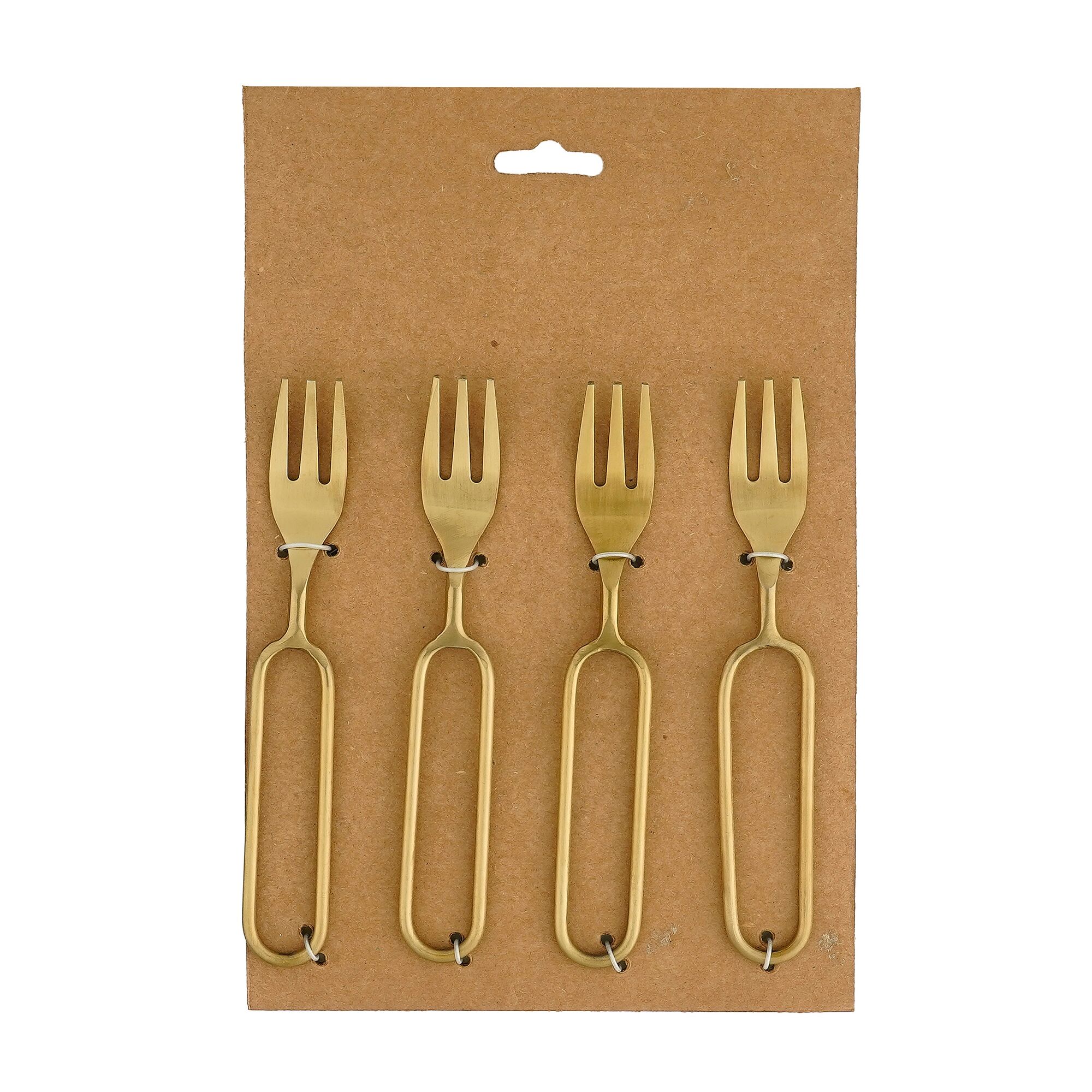 Ozzo fruit vork goud 4 stuks
