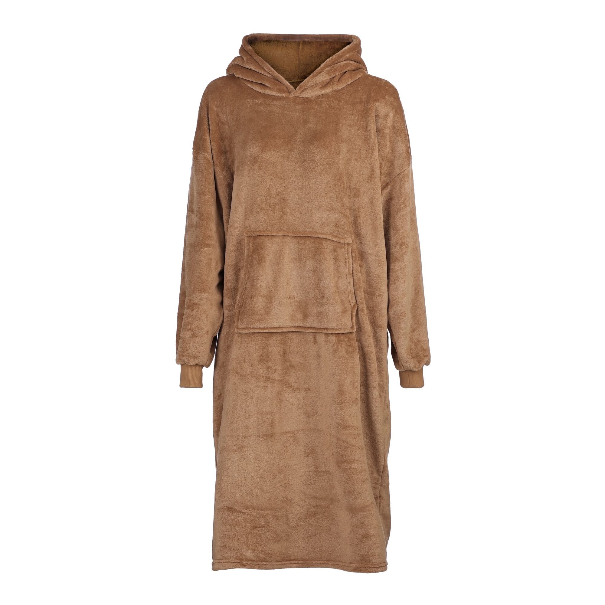 Poncho hoodie beige