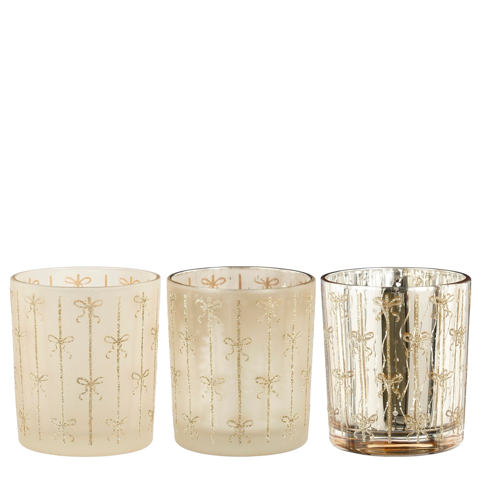 Theelicht houder goud 3 assorti