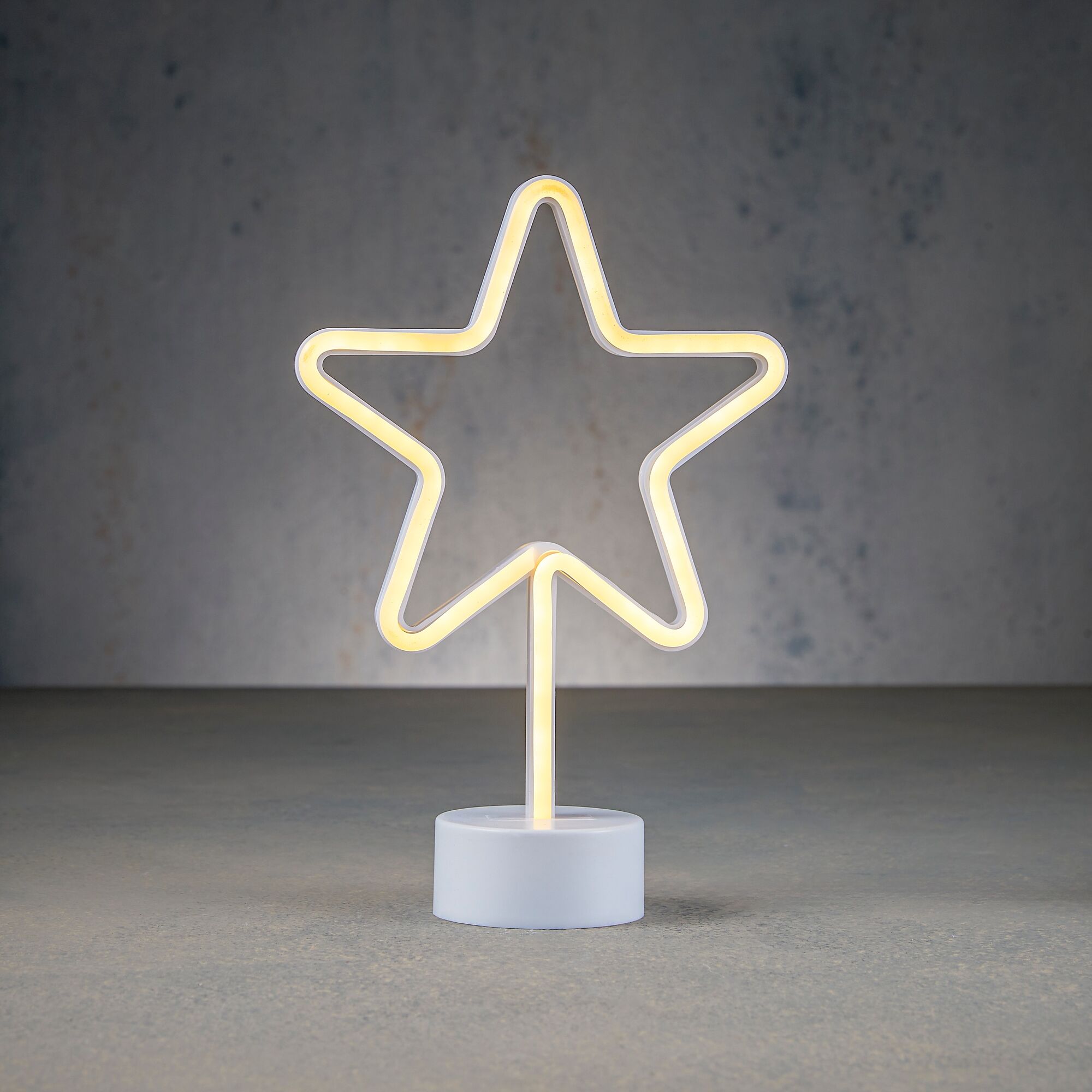 Neon light ster geel led IP20 battery operated en timer