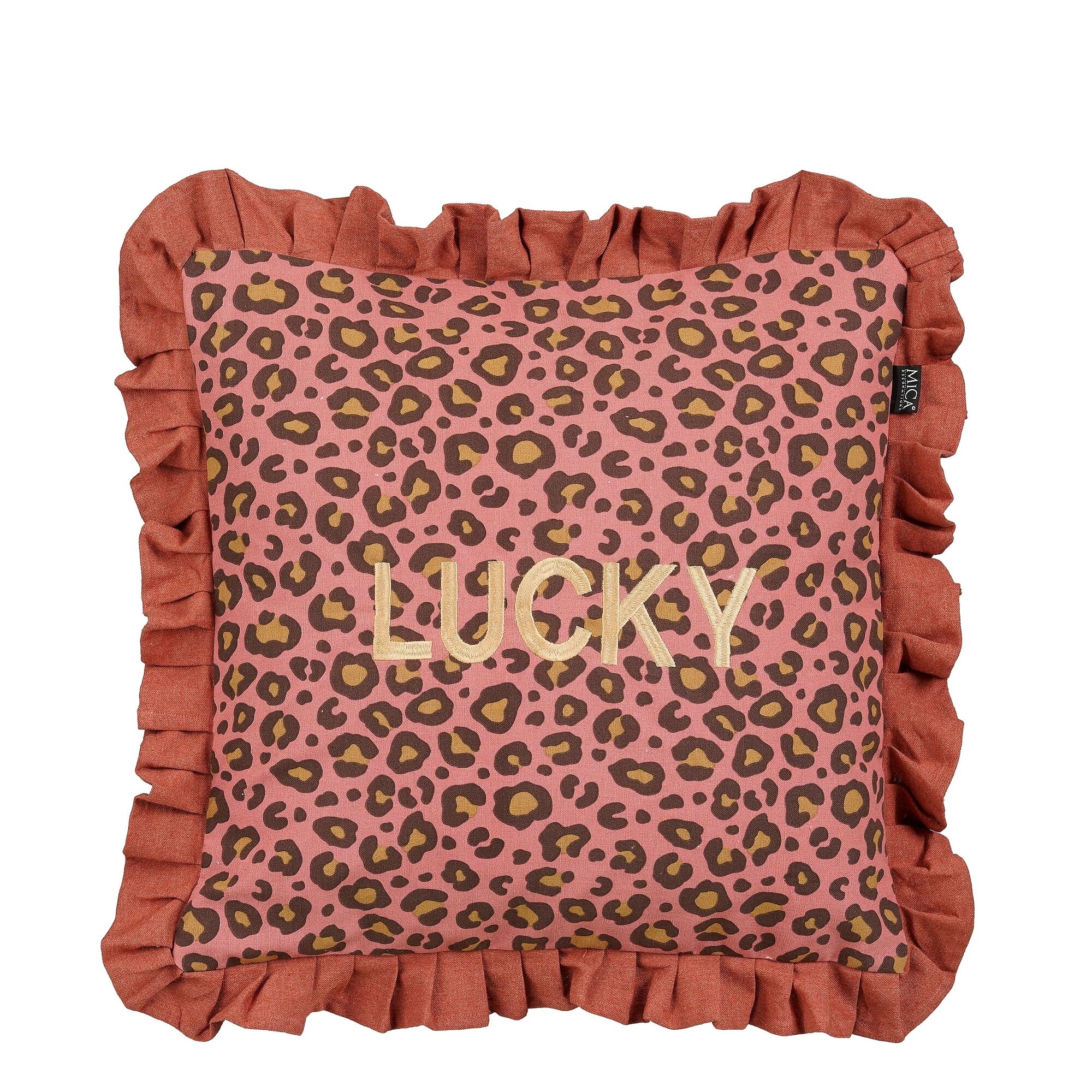 Kussen luipaard Lucky d.roze