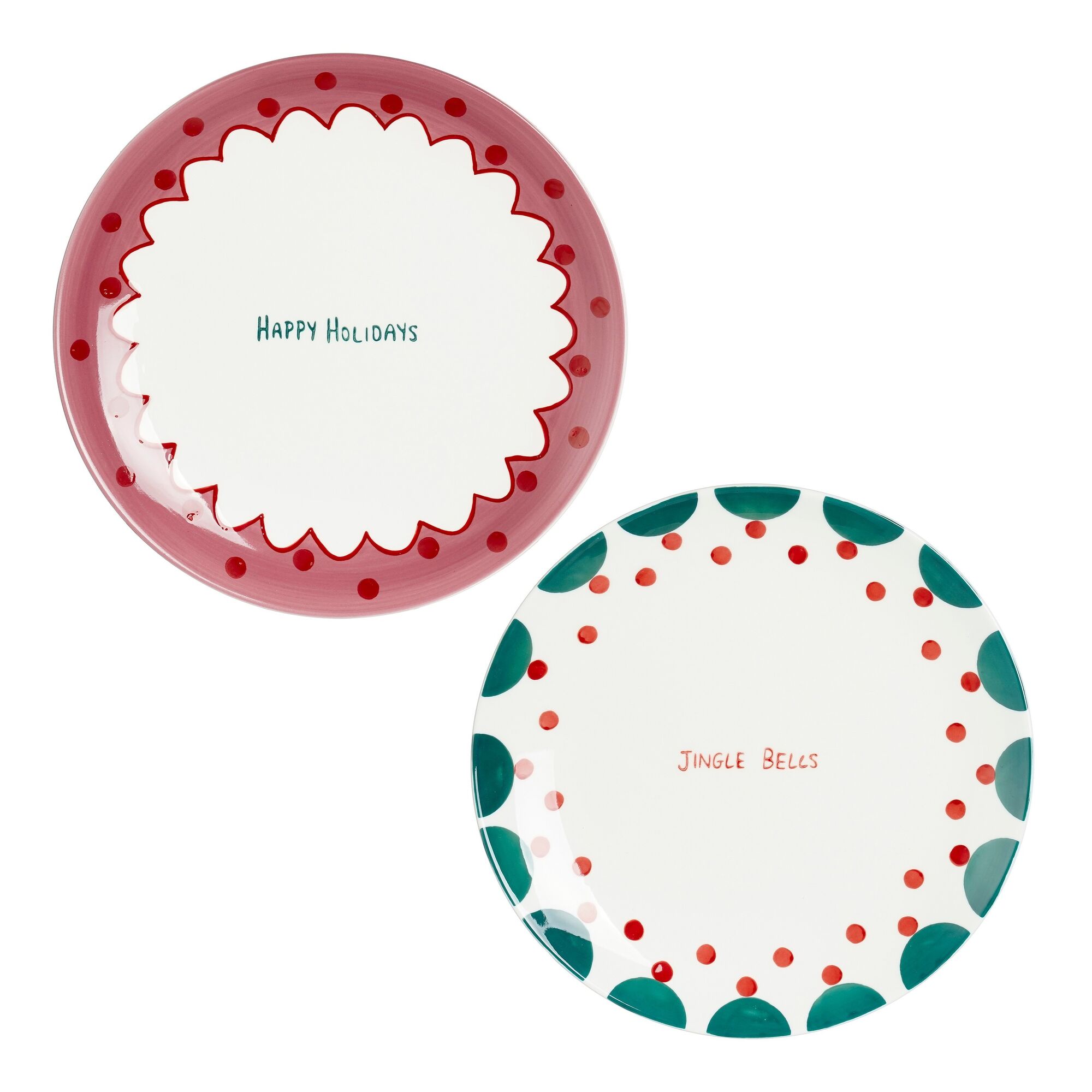 Anna dinerbord roze groen 2 assorti