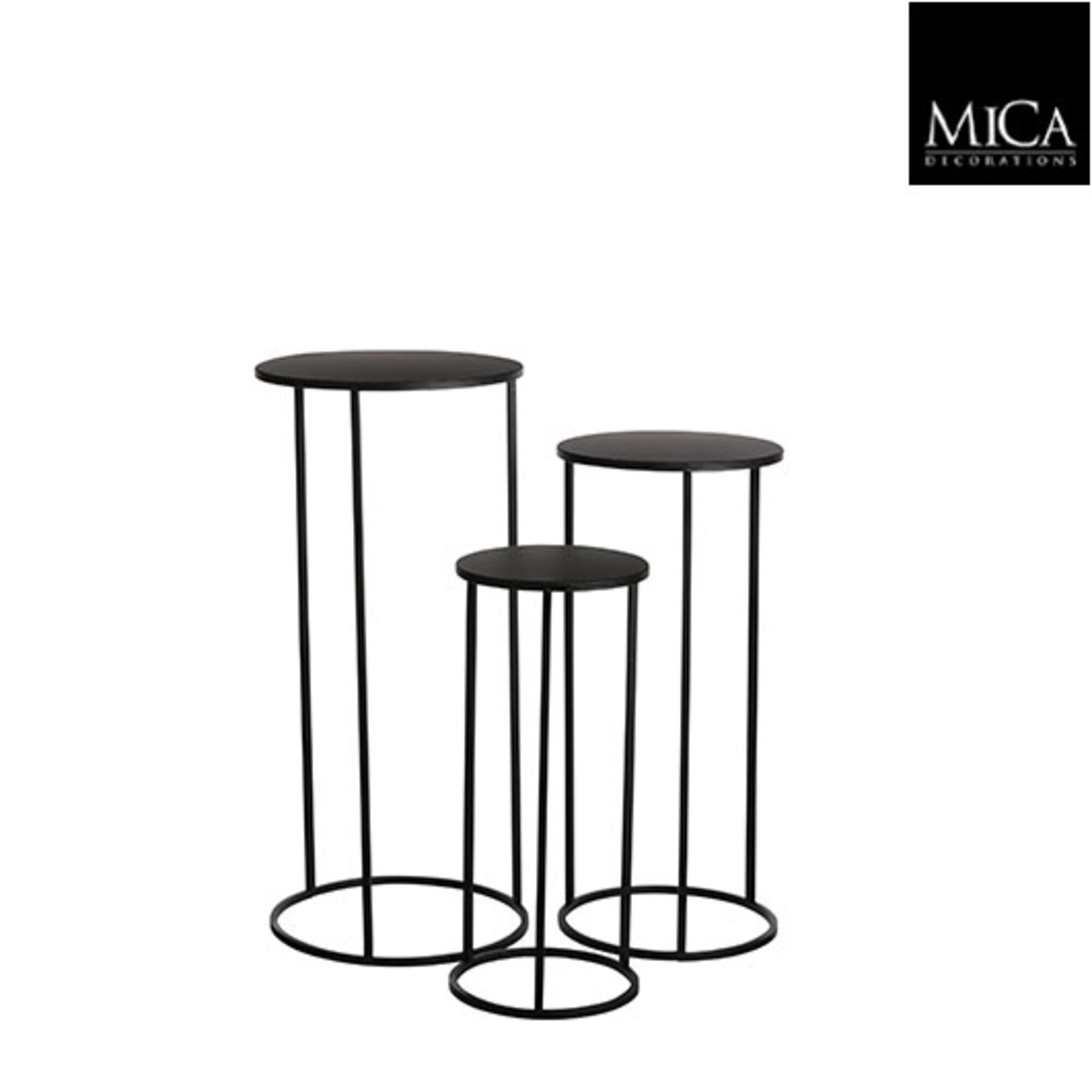 Quinty bijzettafel zwart set van 3