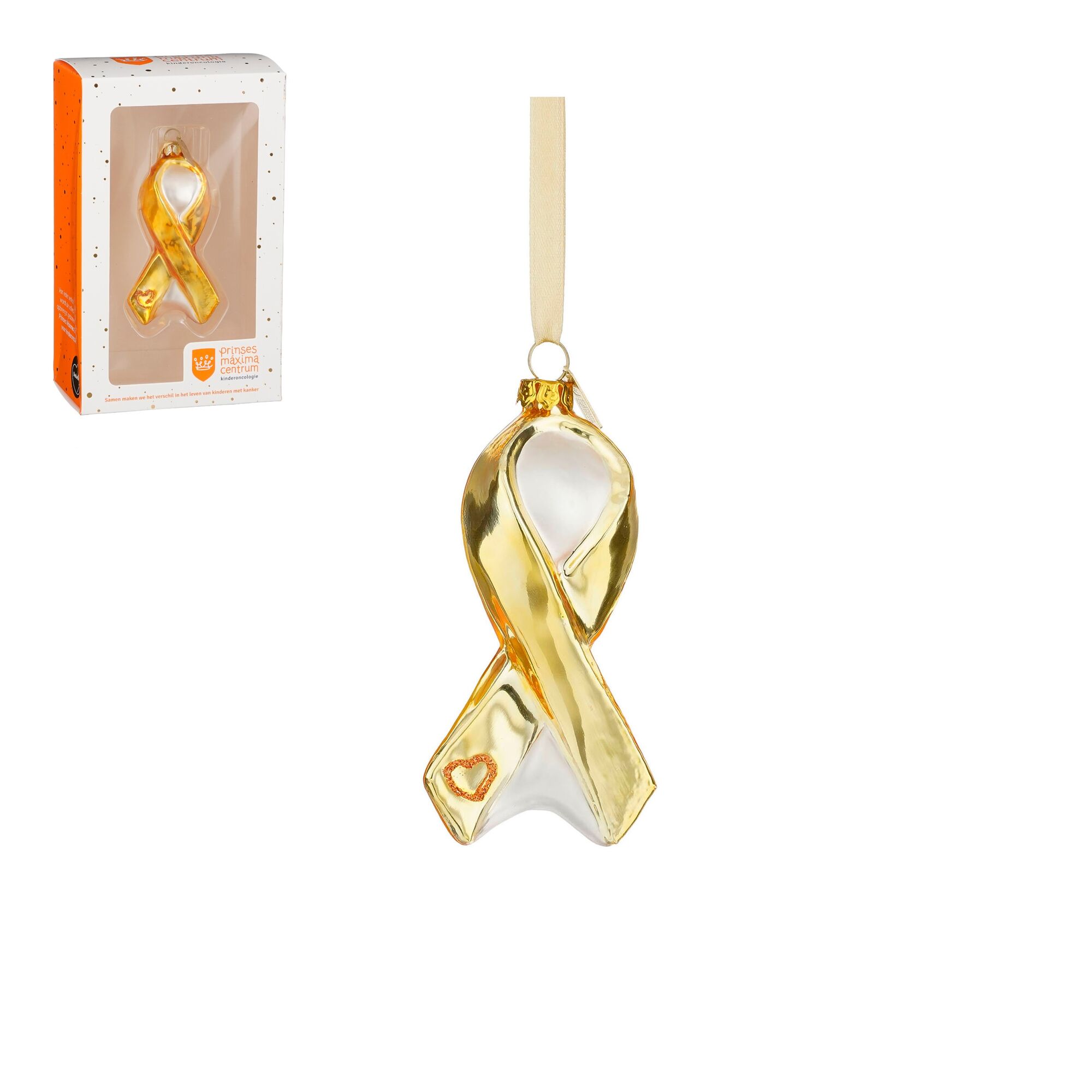 Ornament strik glas goud