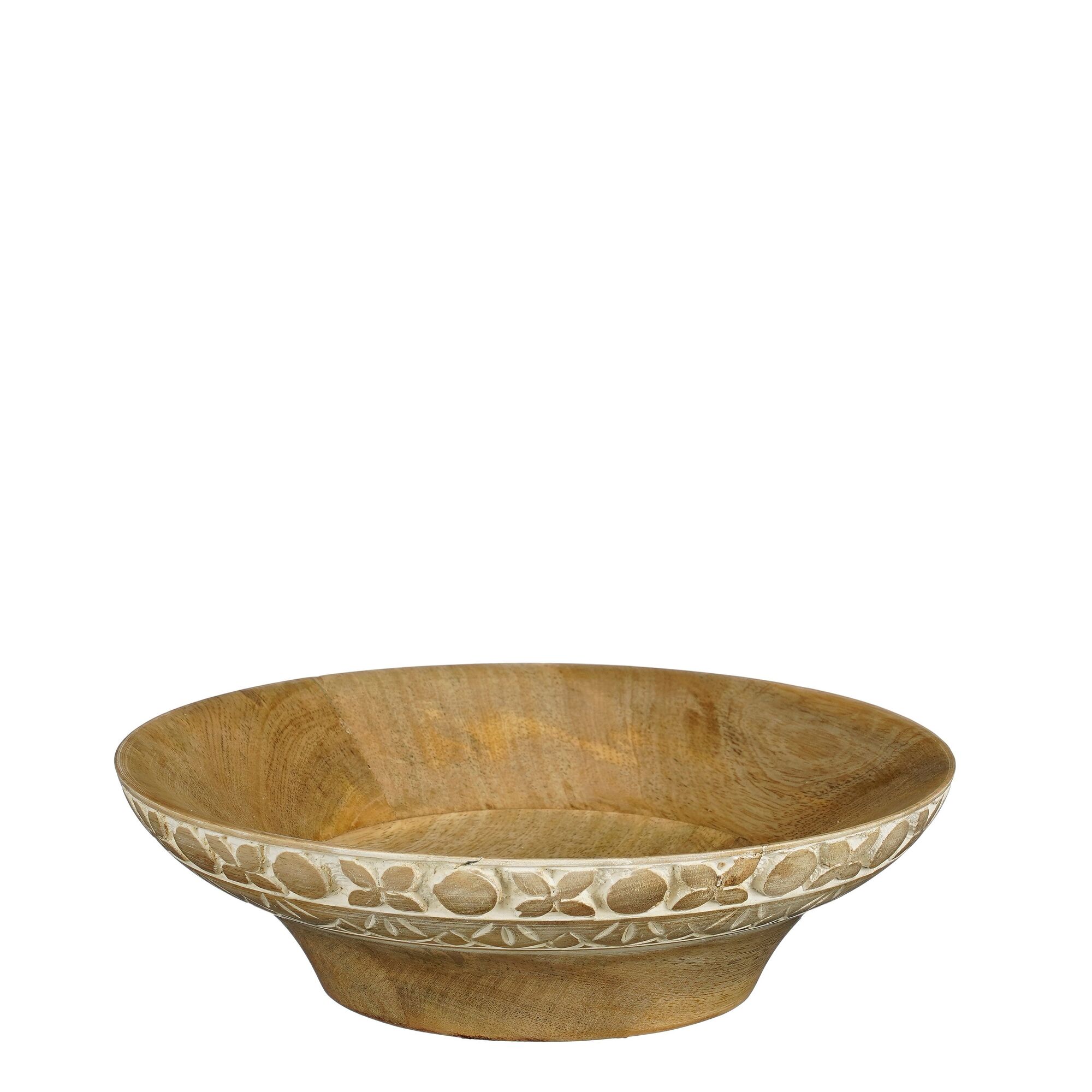 Pepita decoratie schaal l.bruin white wash FSC 100%