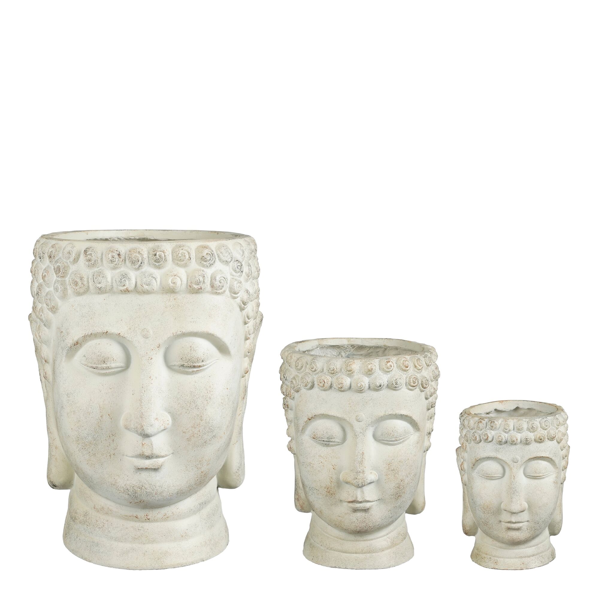 Pot buddha beige set van 3