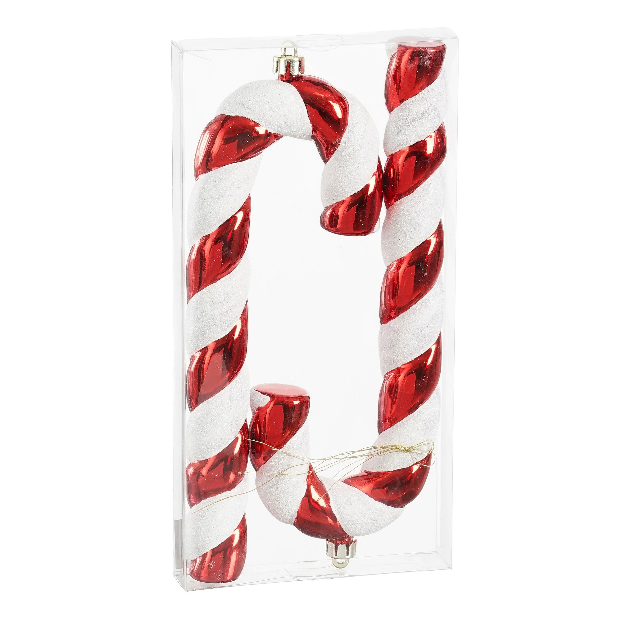 Ornament zuurstok rood 2 stuks