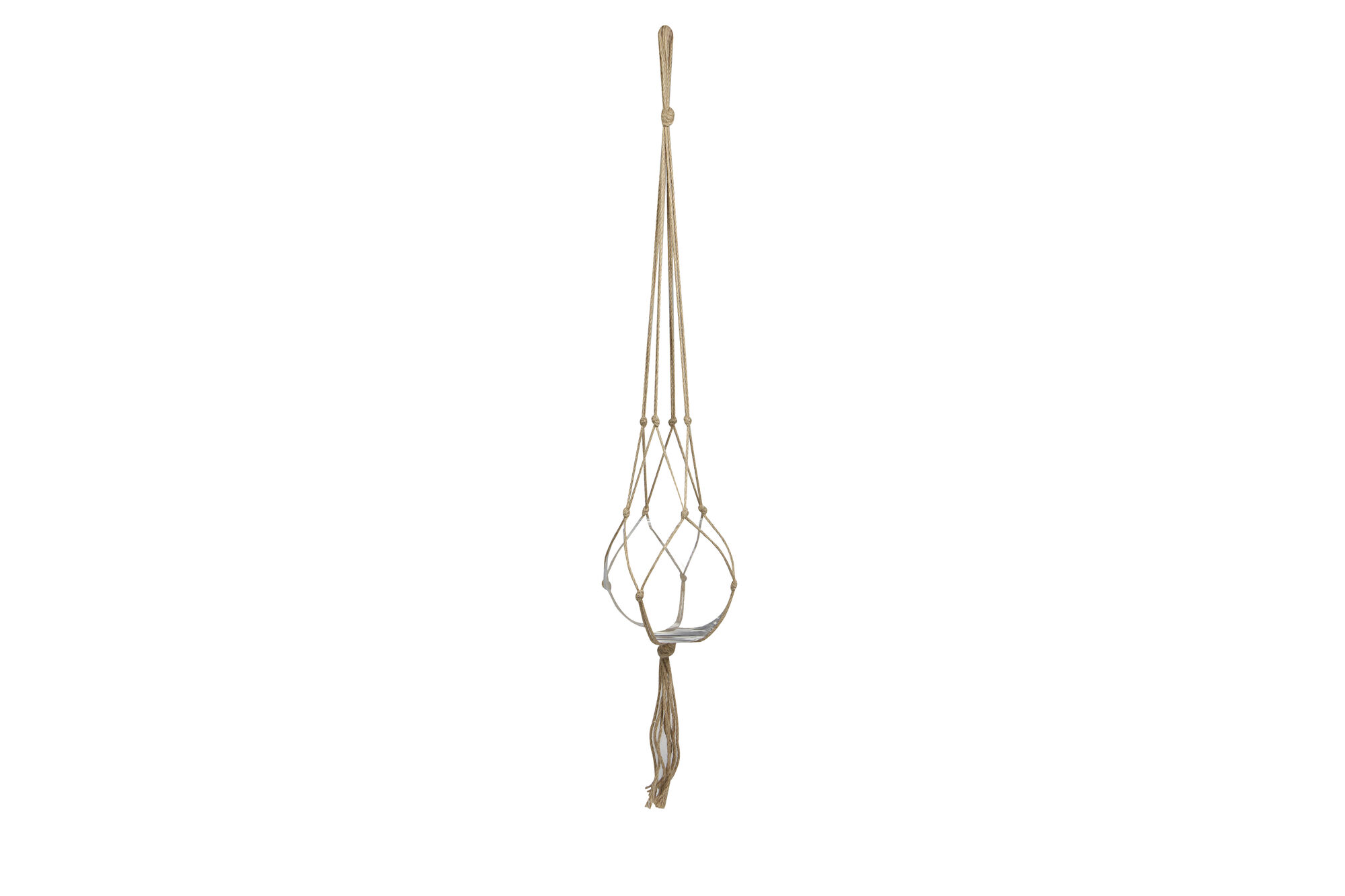 Bloempothanger Macrame bruin