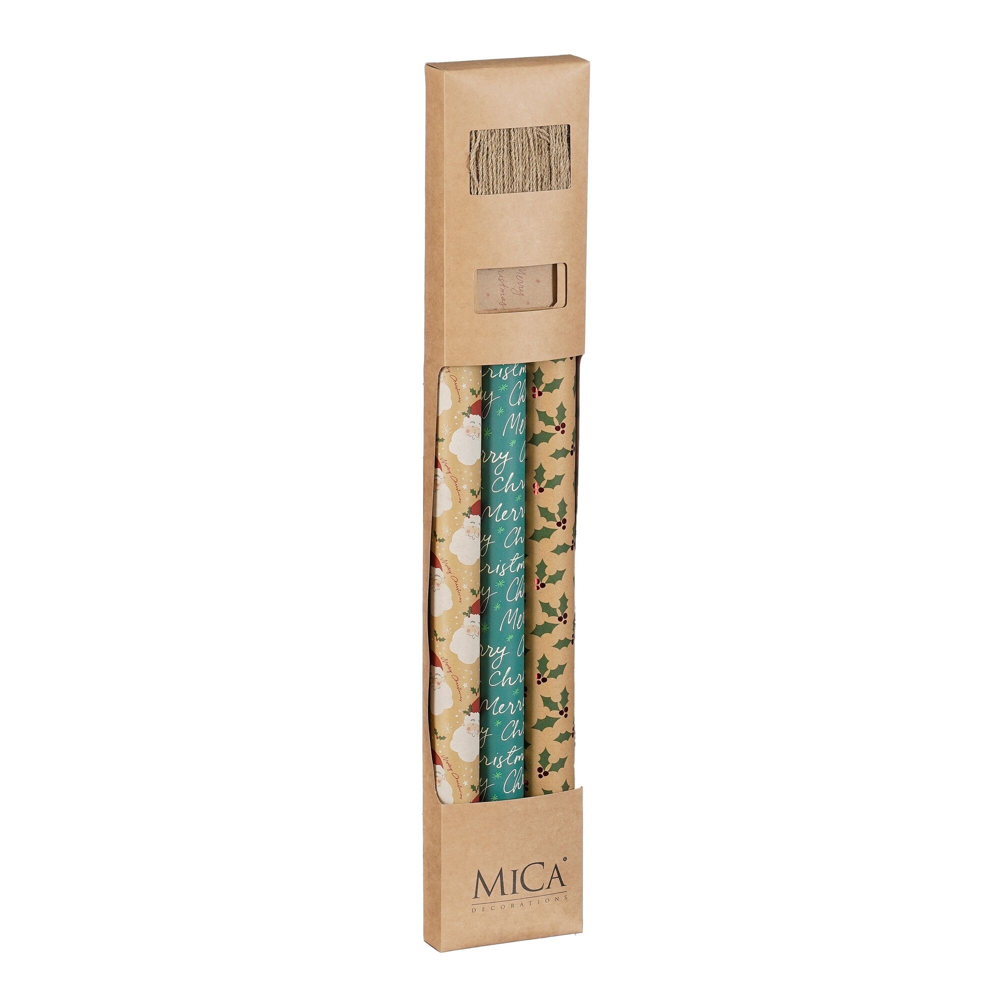 Kado papier groen bruin 5 stuks
