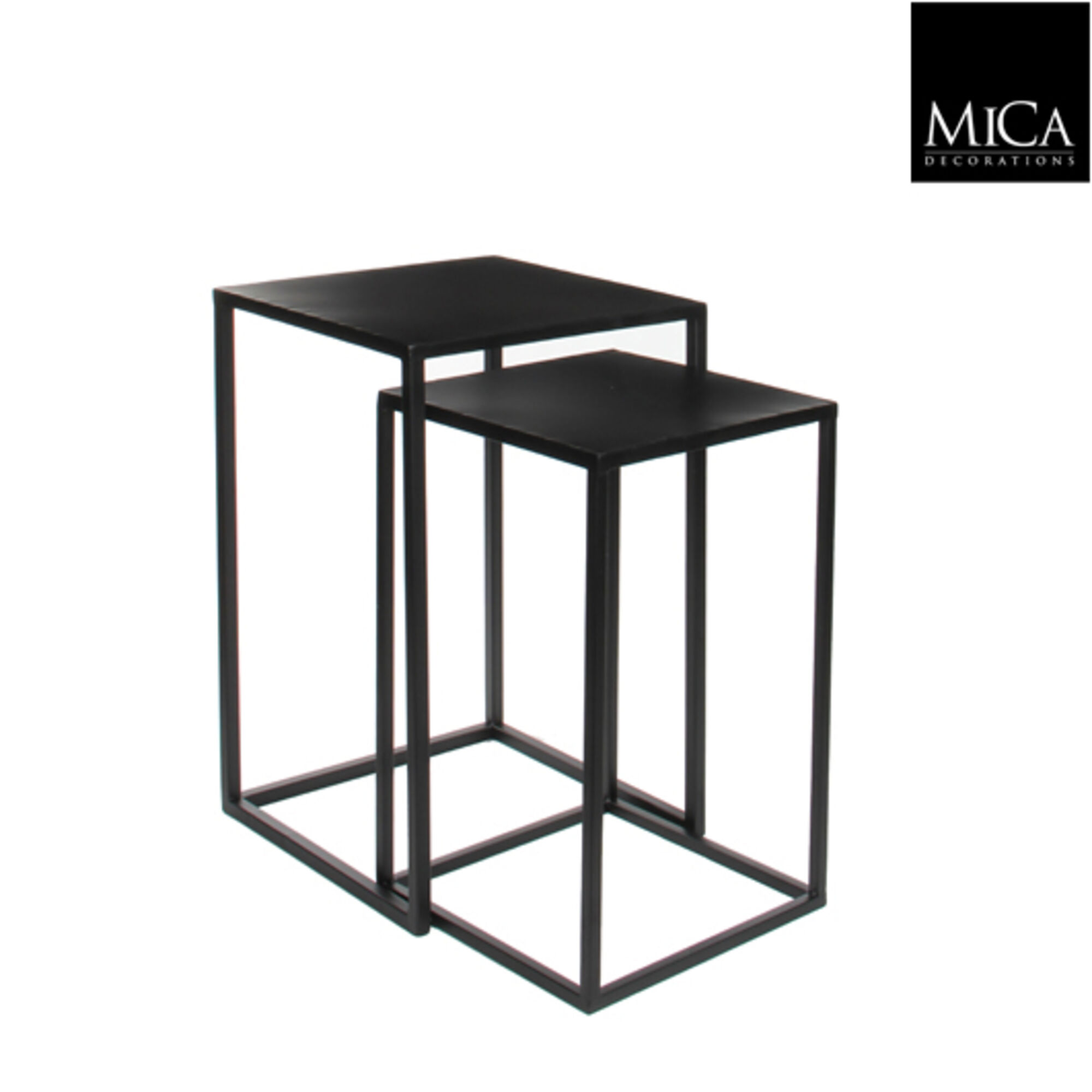 Goa tafel zwart set van 2