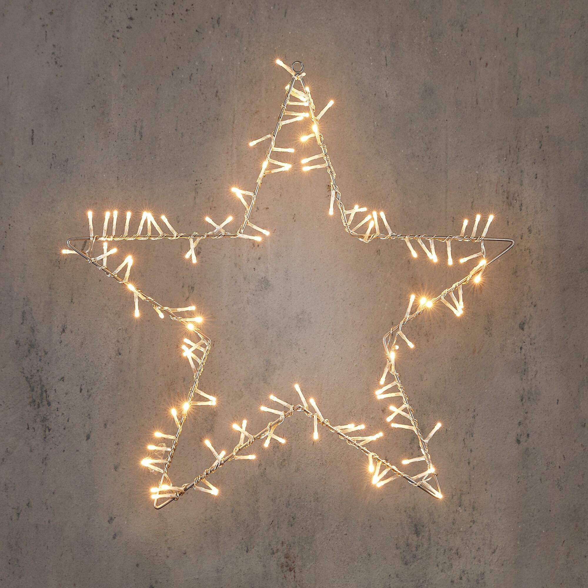 Ster zilver klassiek wit 120 led IP44 adapter included en timer