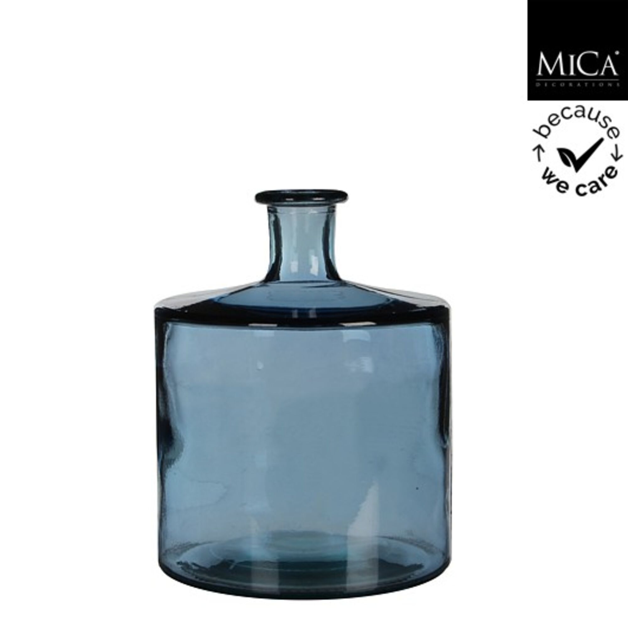 Guan fles glas blauw