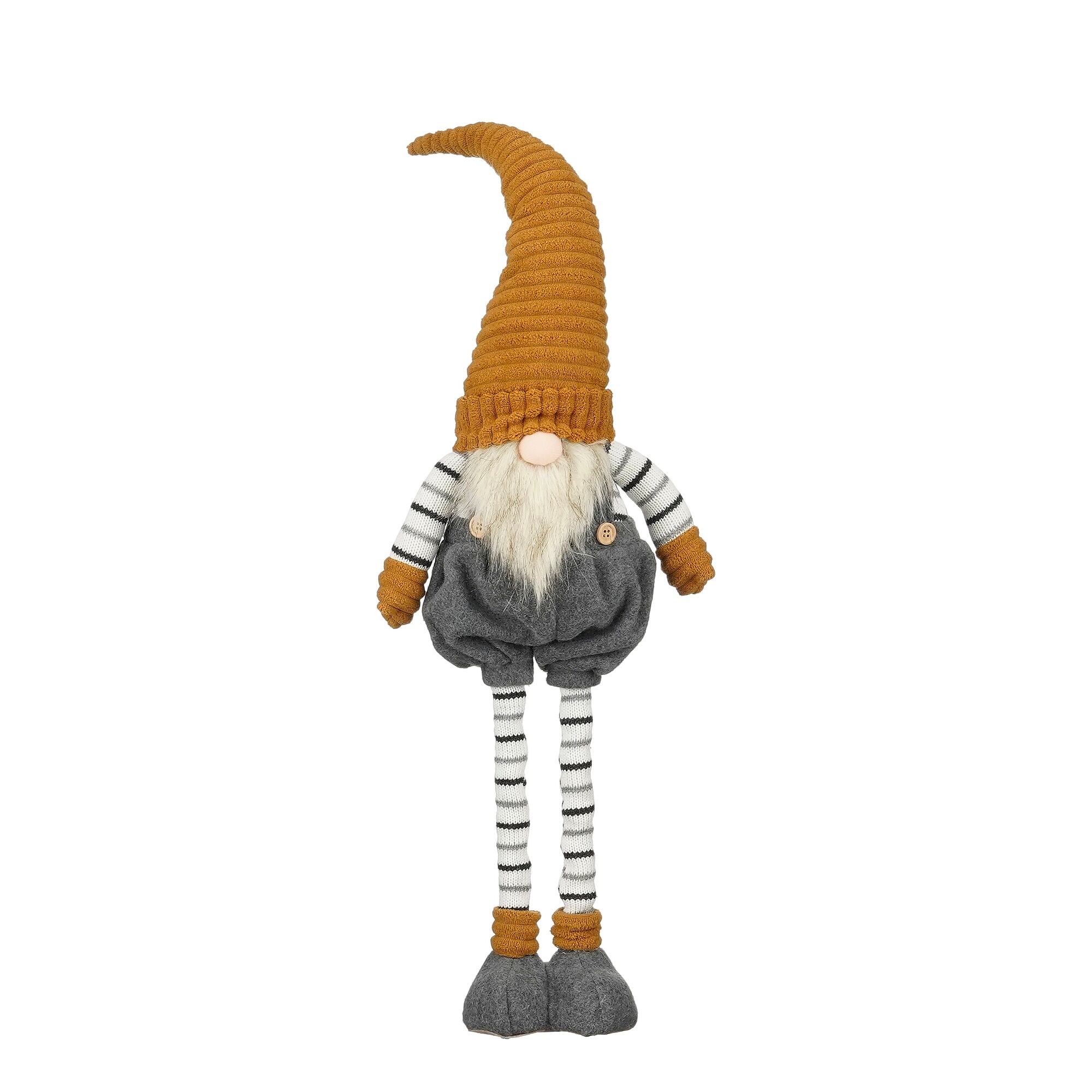 Decoratie gnoom uitschuifbaar bruin