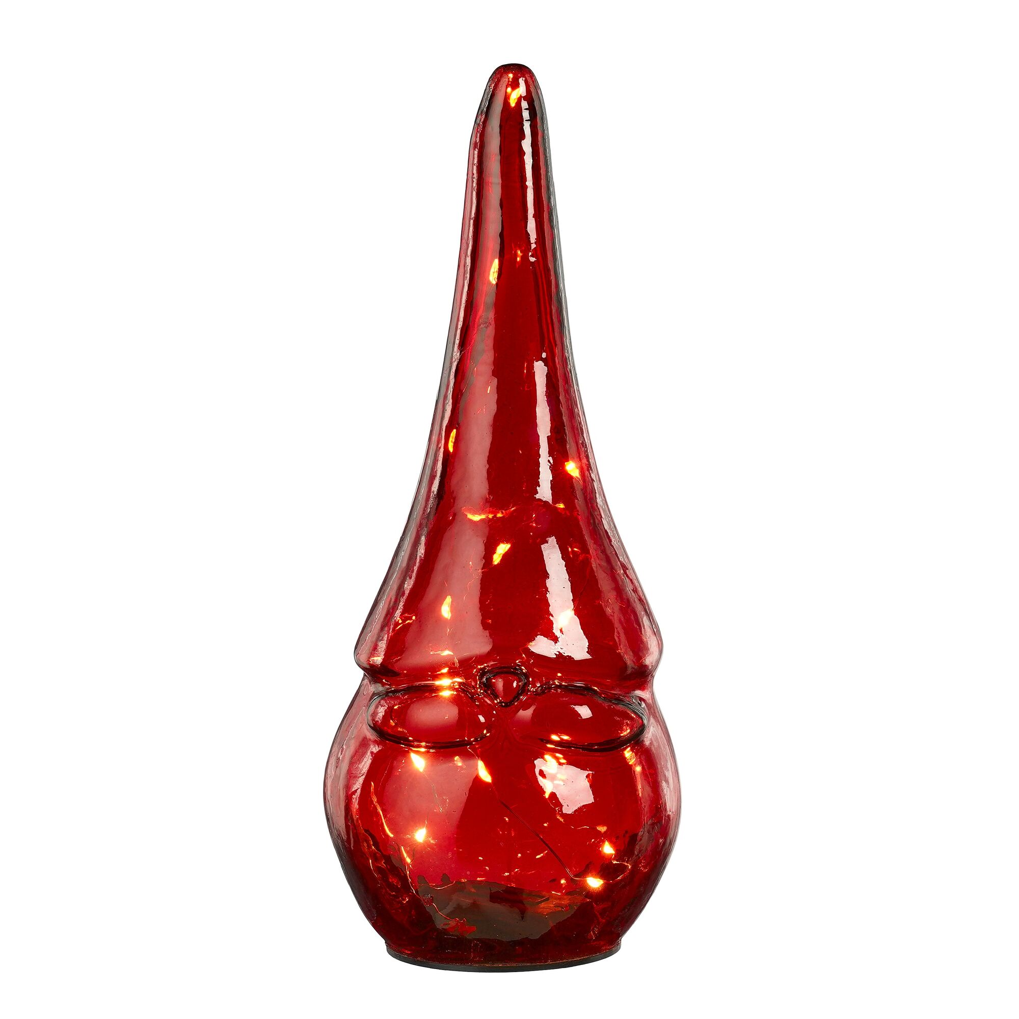 Decoratie gnoom rood 10 led battery operated