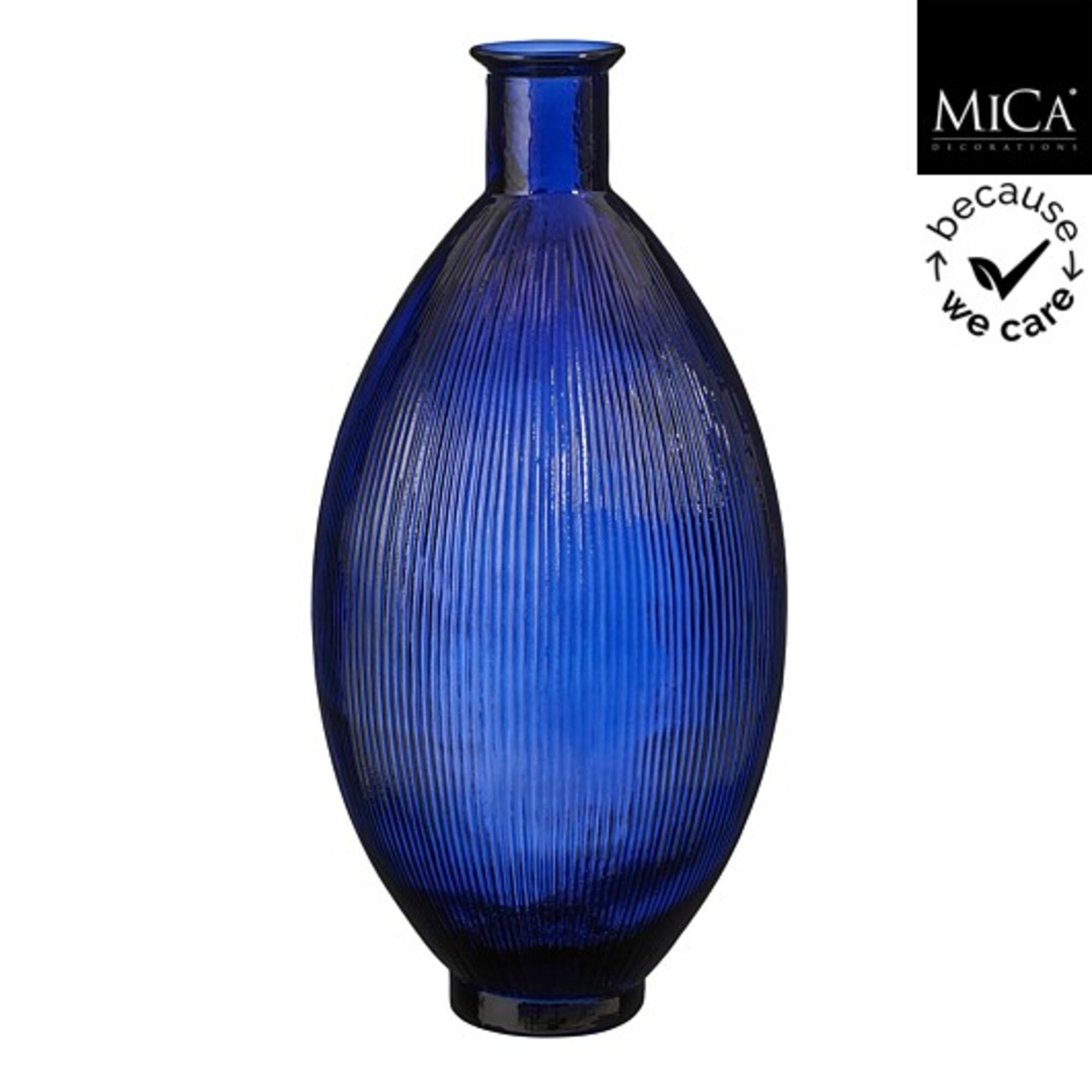 Firenza fles recycled glas d.blauw