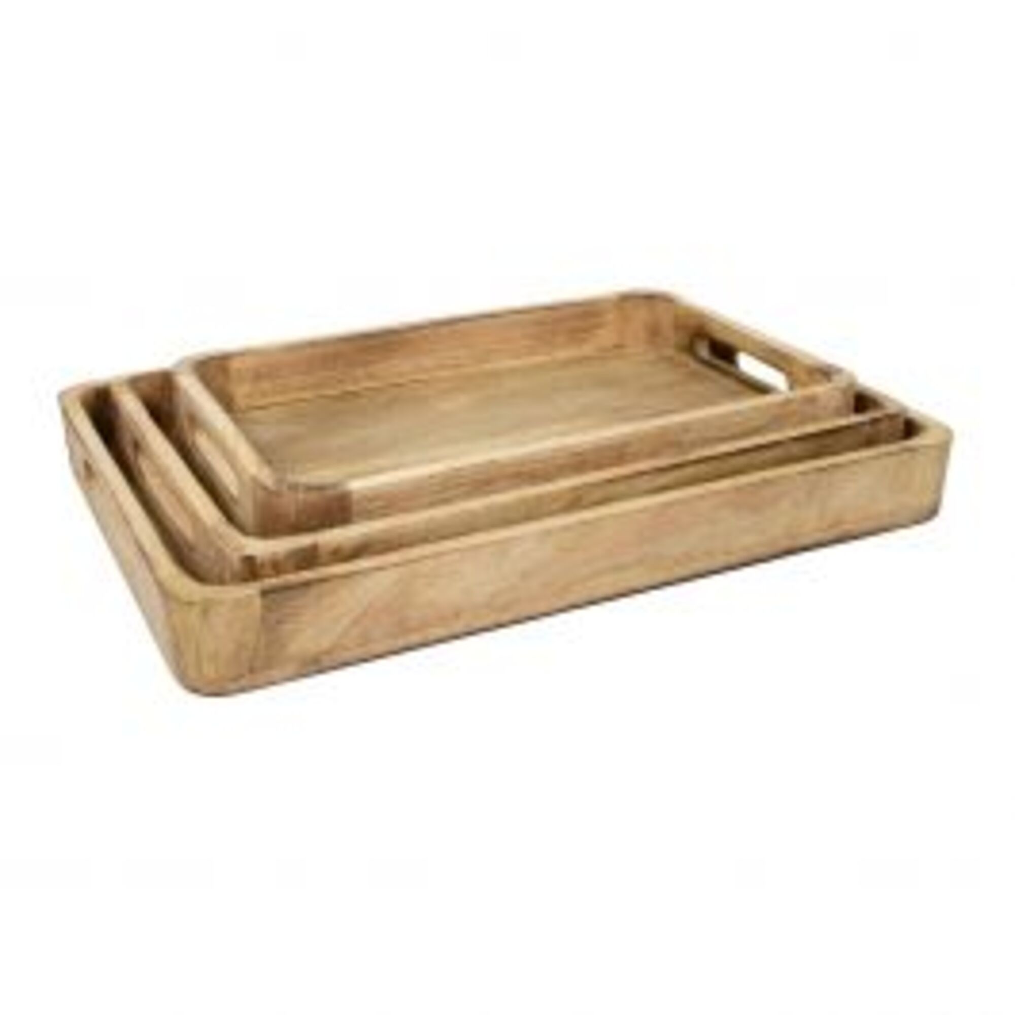 dienblad mango hout rechthoek 45/40/35 x 35/27/23 x 4cm (set van 3)