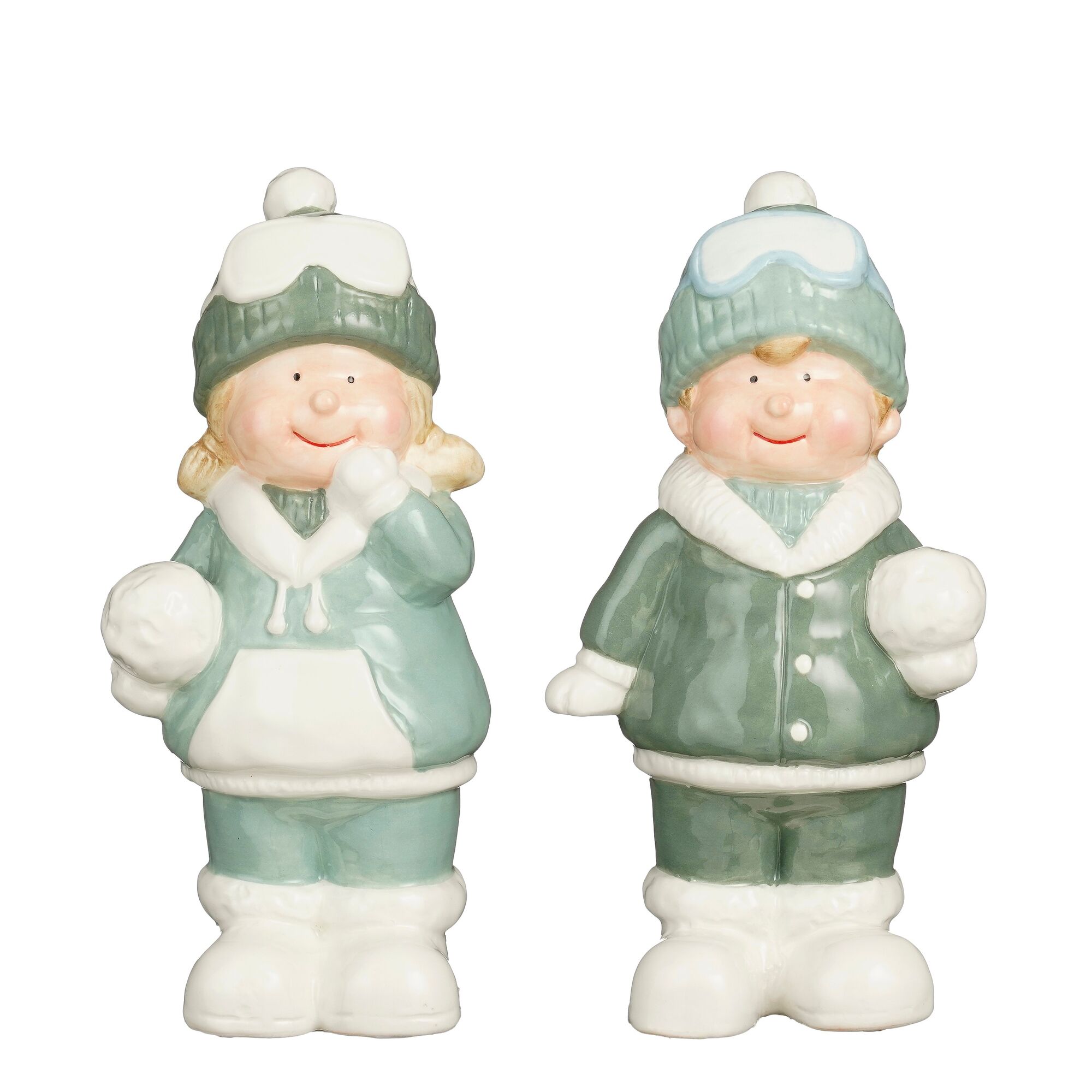 Decoratie jongen - meisje groen 2 assorti